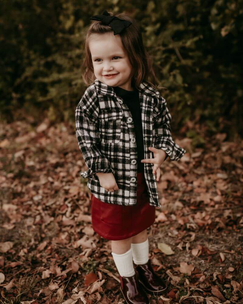 Image of Kinsley Shirt Jacket - Black & White Plaid Twill