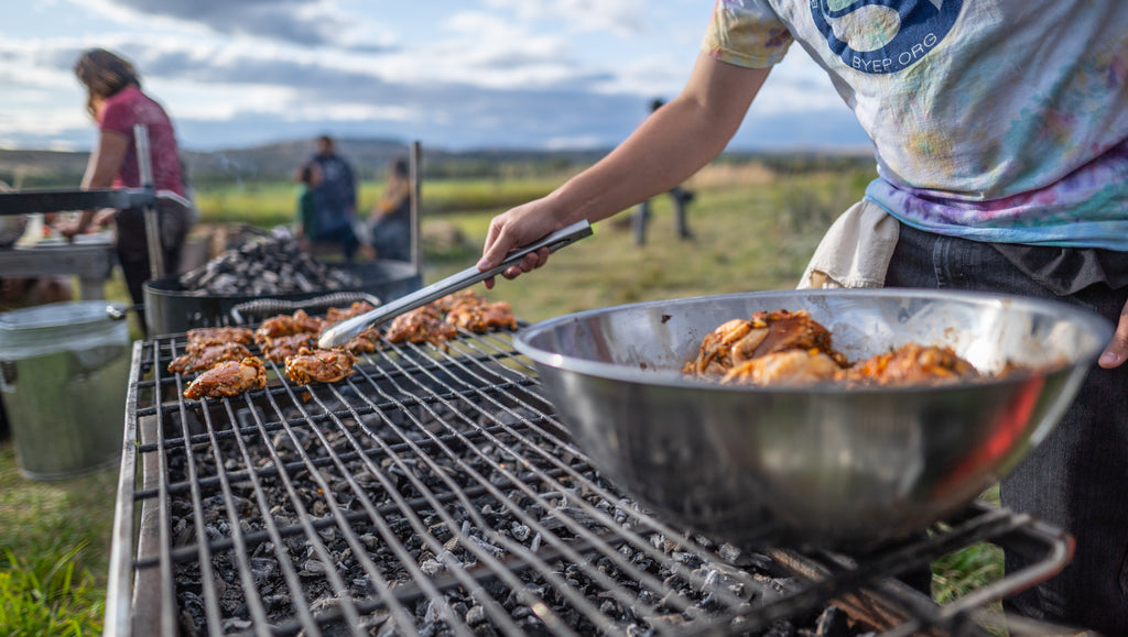 chicken on grill