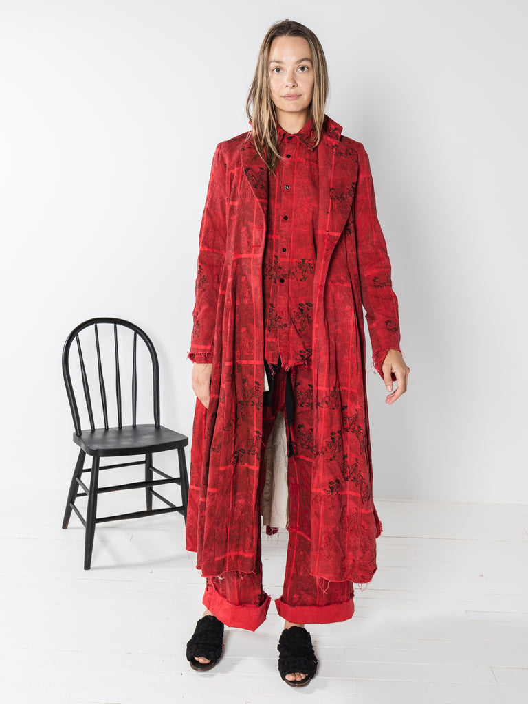 Elena Dawson Frock Coat, Red Family Grid