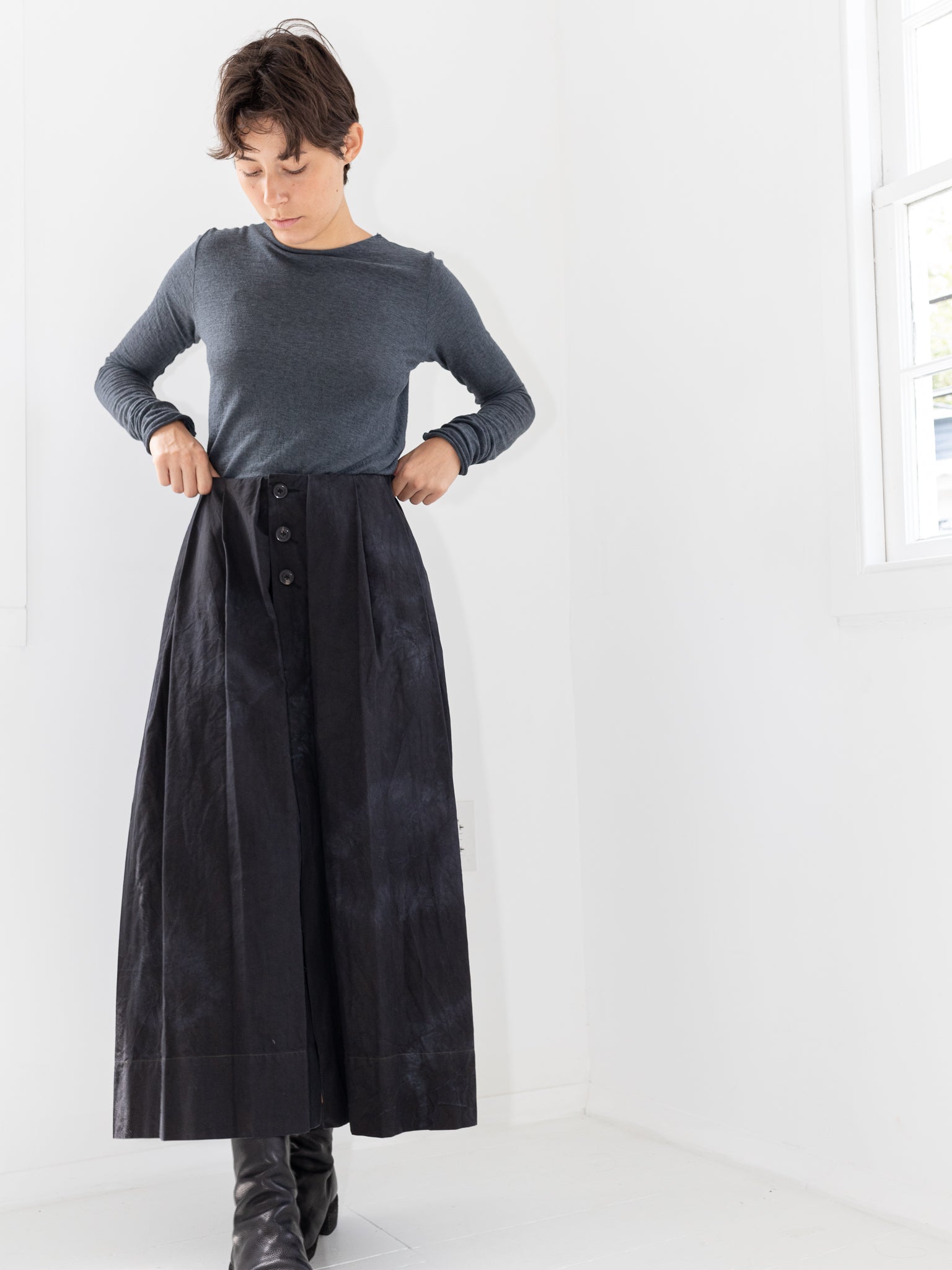 atelier suppan front pleated skirt