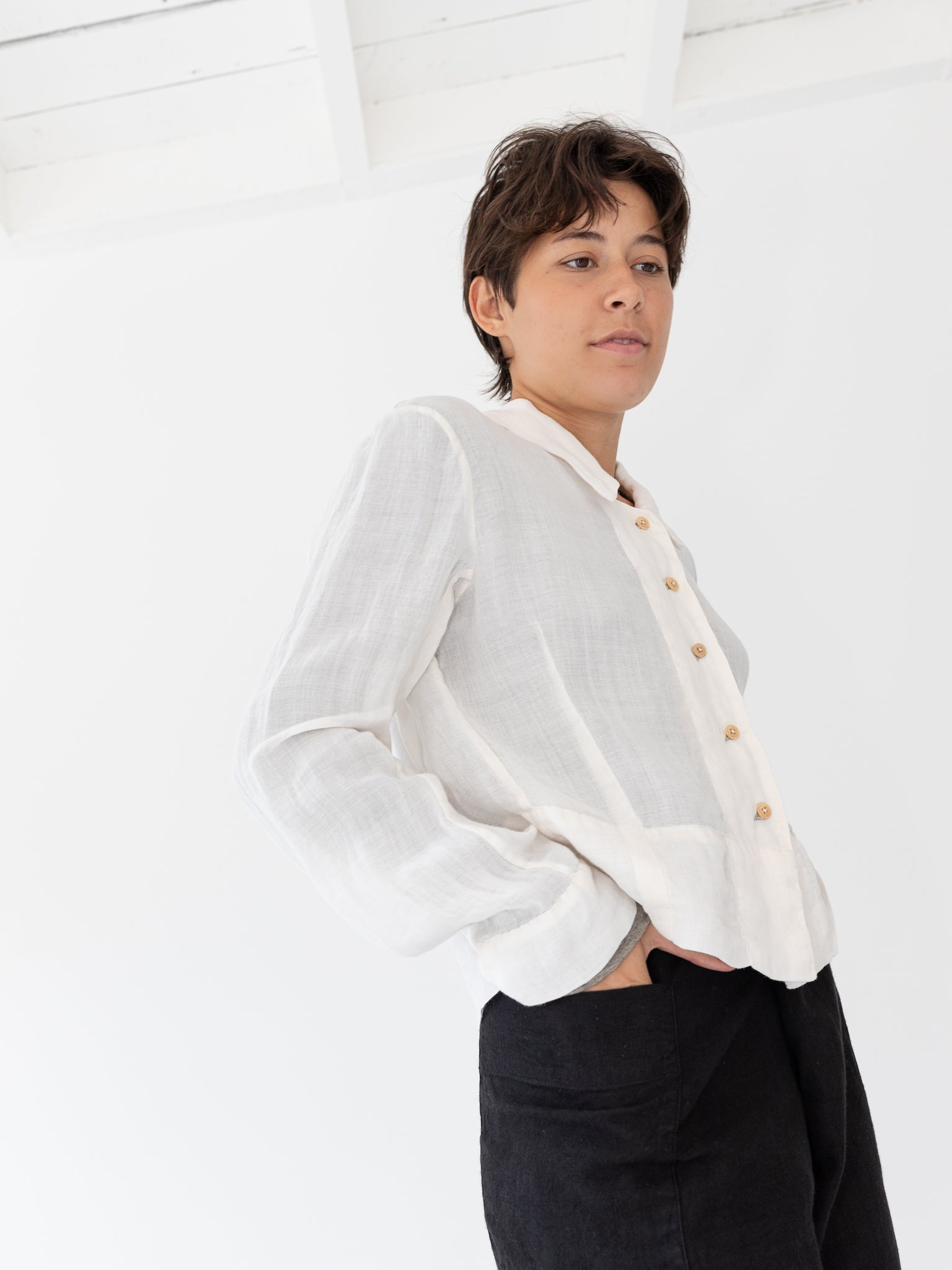 atelier suppan short shirt, tea