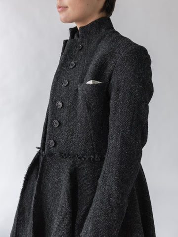 Elena Dawson Scots Coat in Charcoal Tweed