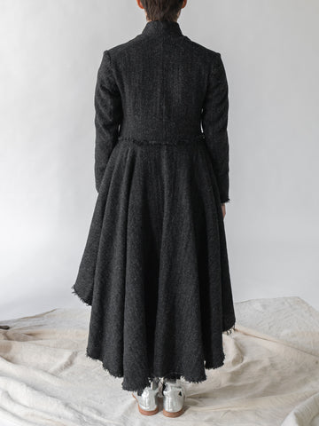 Elena Dawson Scots Coat in Charcoal Tweed