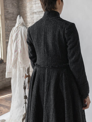 Elena Dawson Scots Coat in Charcoal Tweed