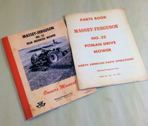 MASSEY FERGUSON NO 32 REAR MOUNTED MOWER PARTS BOOK OPERATORS OWNERS MANUAL SET-01.JPG
