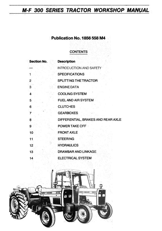 Service Repair Manual For Massey Ferguson 300 Series Tractors Peaceful Creek 