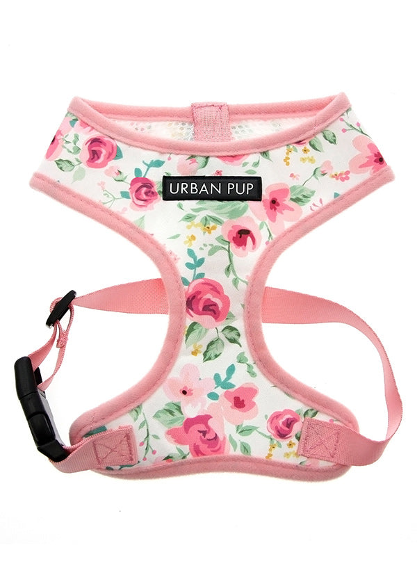 PINK FLORAL CASCADE DOG HARNESS