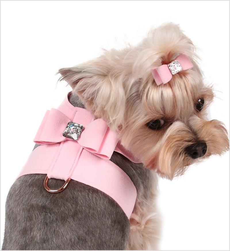 PUPPY PINK BIG BOW TINKIE DOG HARNESS