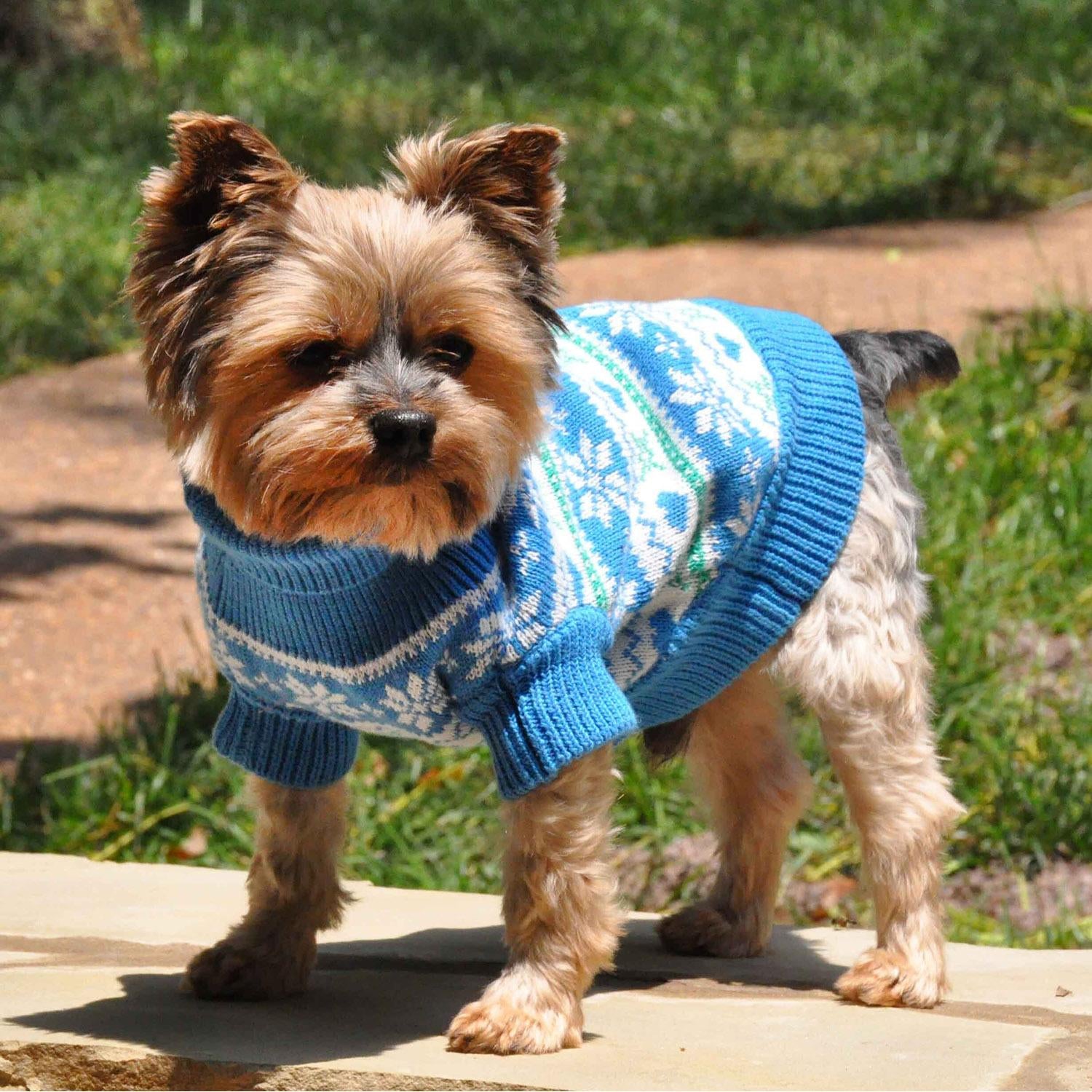 snowflake dog sweater