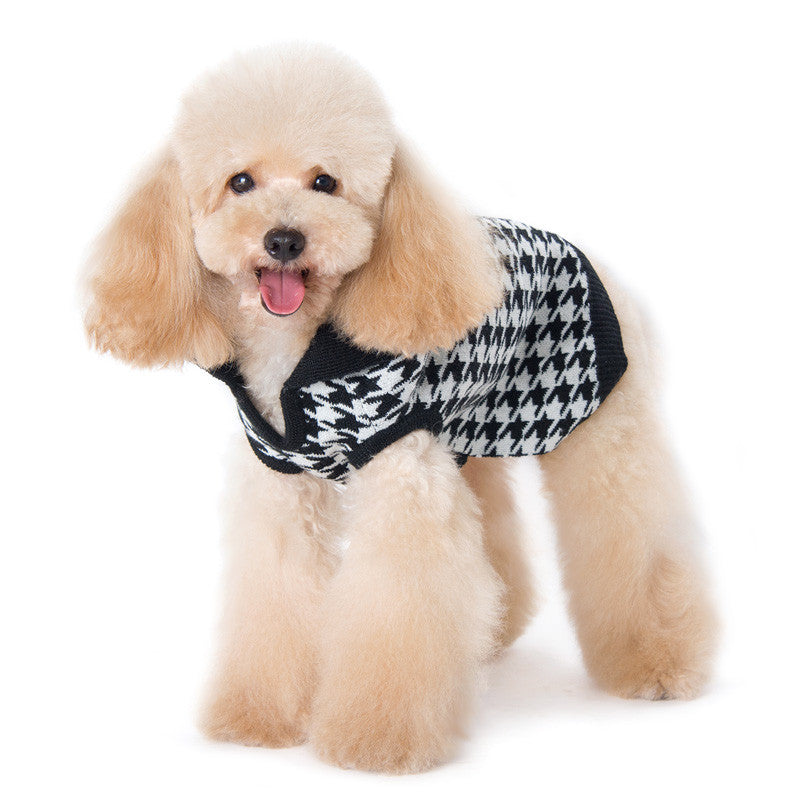 HOUNDSTOOTH DOG SWEATER