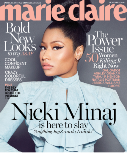 Nicki Minaj Lands Cover of Marie Claire’s 2016 November Issue [Photos ...