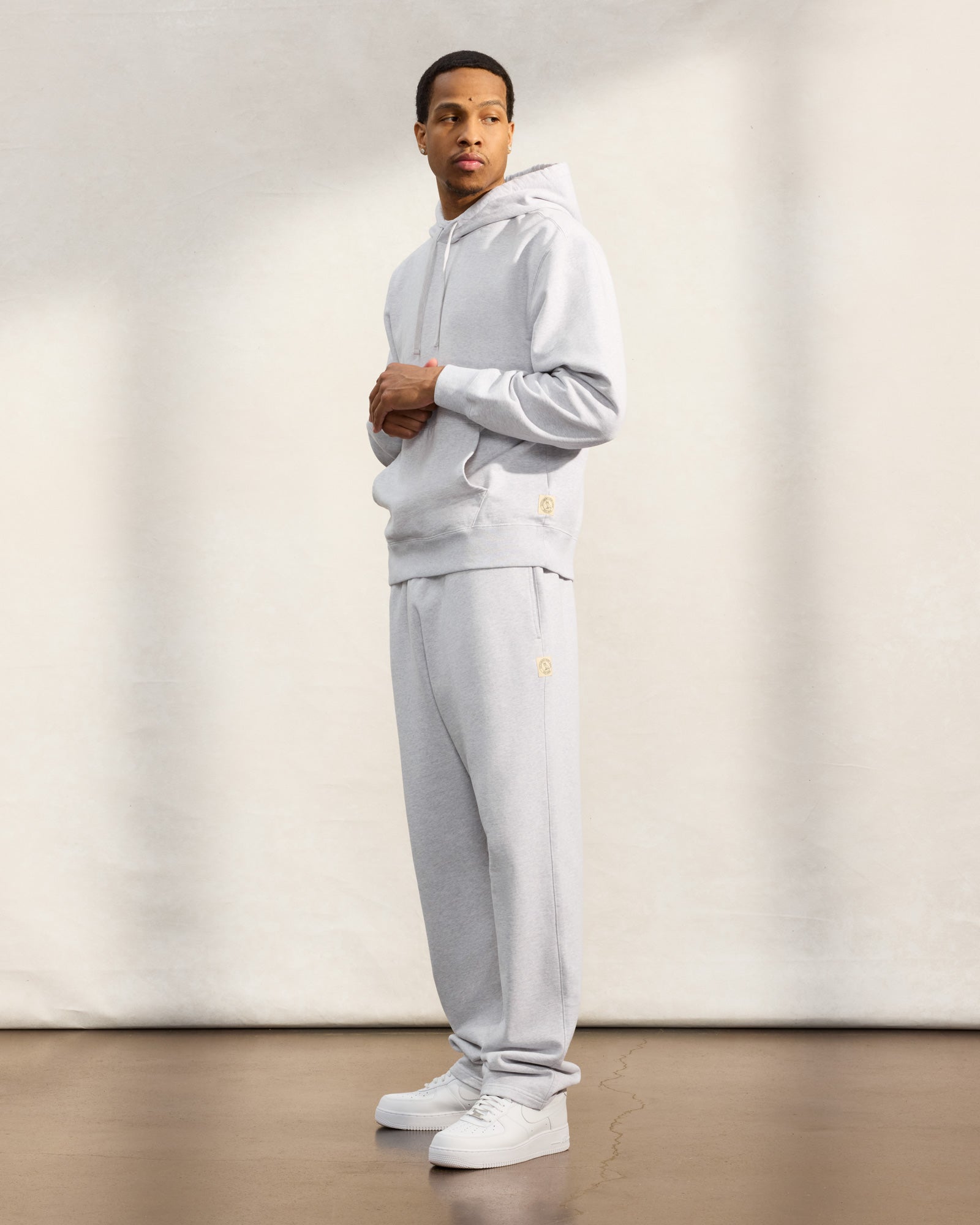 French Terry Open Hem Sweatpant - Pearl Grey
