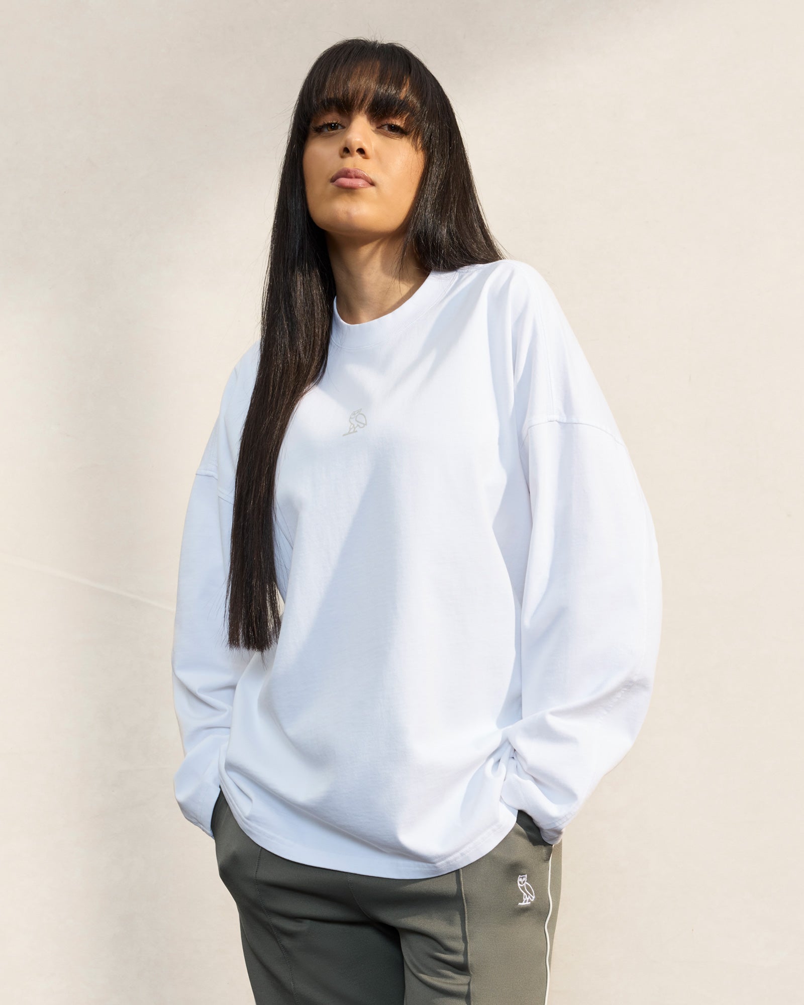 Garment Dyed Longsleeve T-Shirt - White