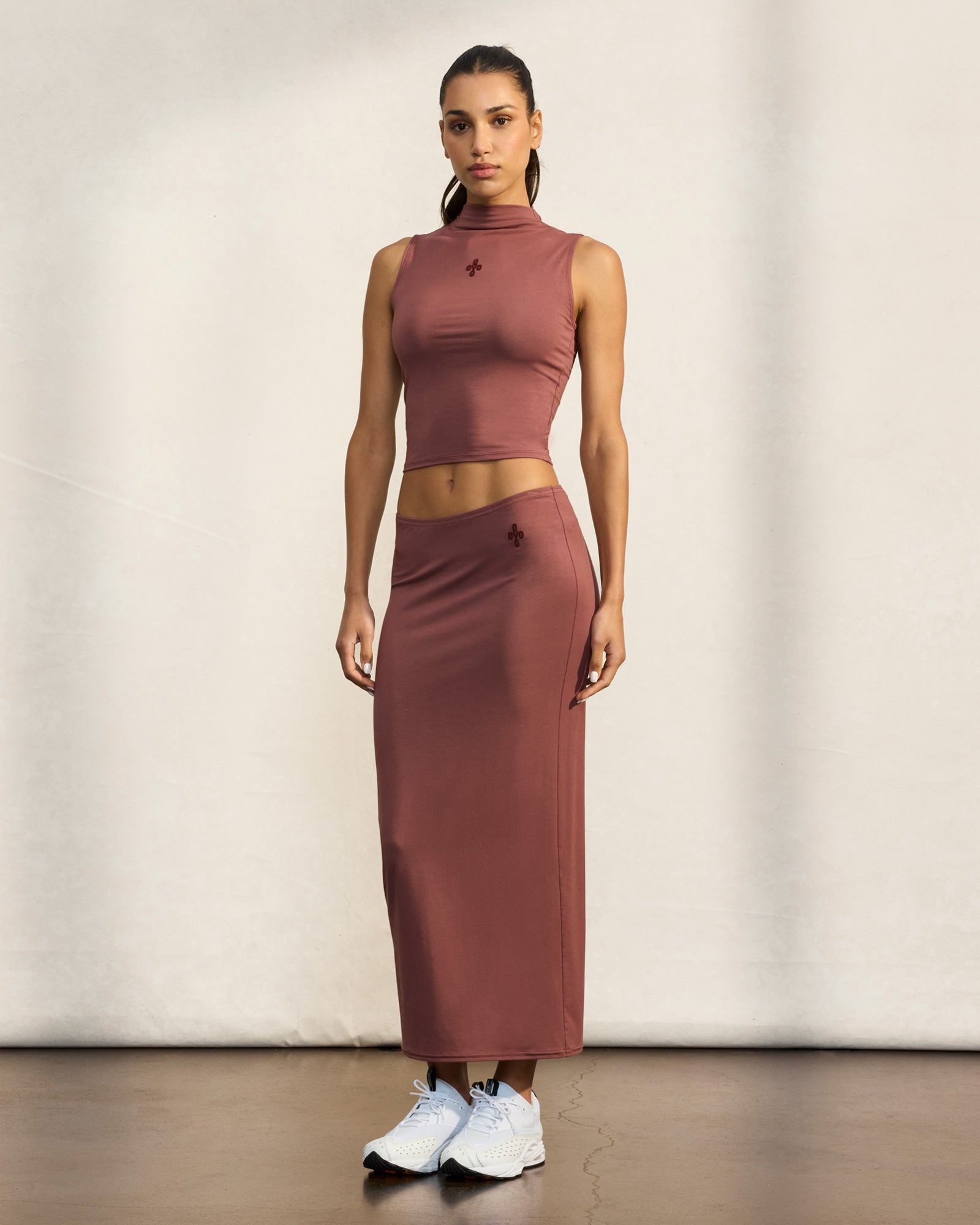 Mock Neck Tank Top - Wine