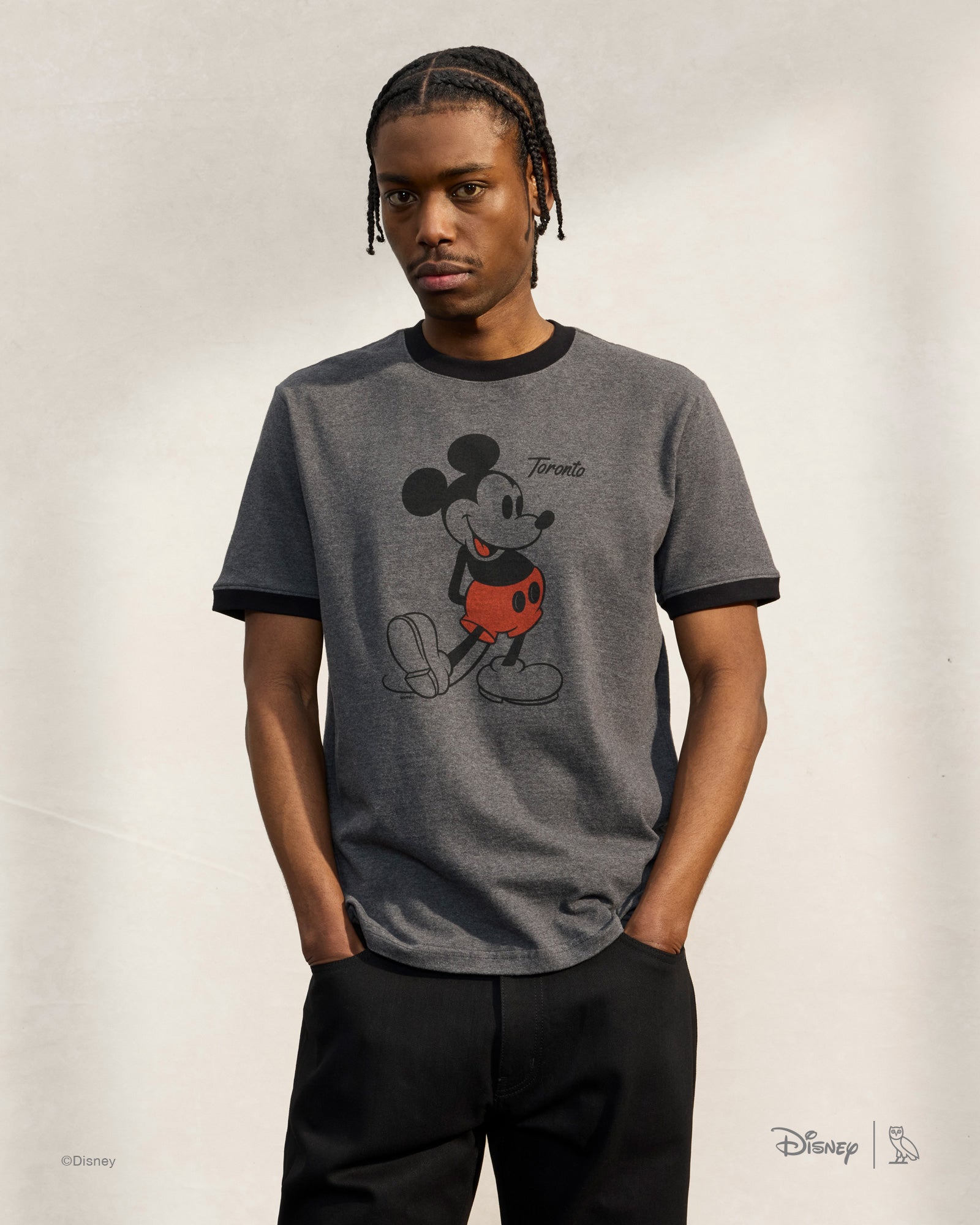 ©Disney Mickey Ringer T-Shirt - Charcoal Grey