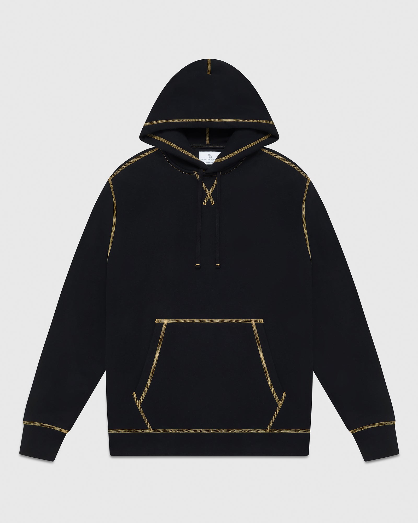 Contrast Stitch Hoodie - Black