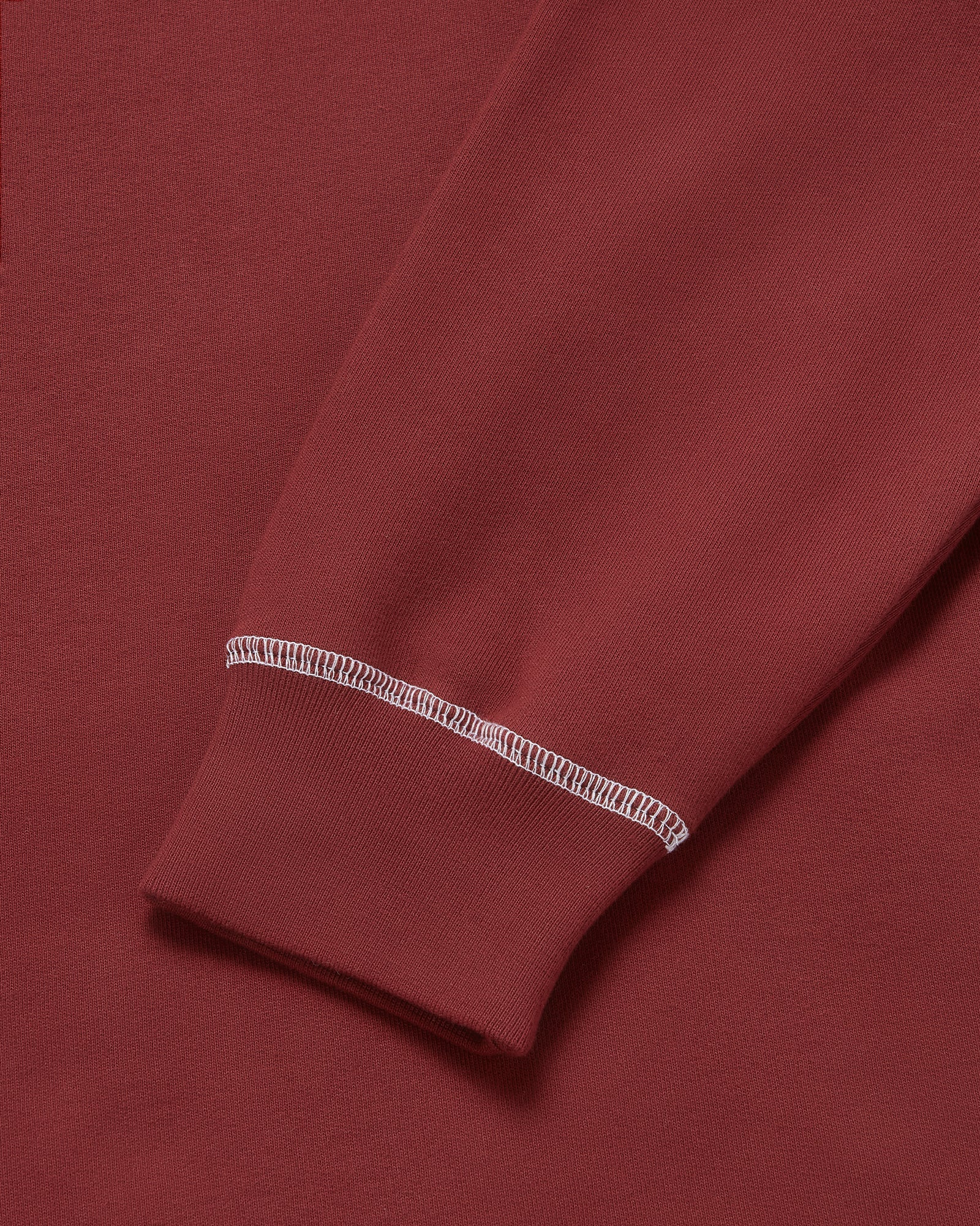 Contrast Stitch Hoodie - Burgundy