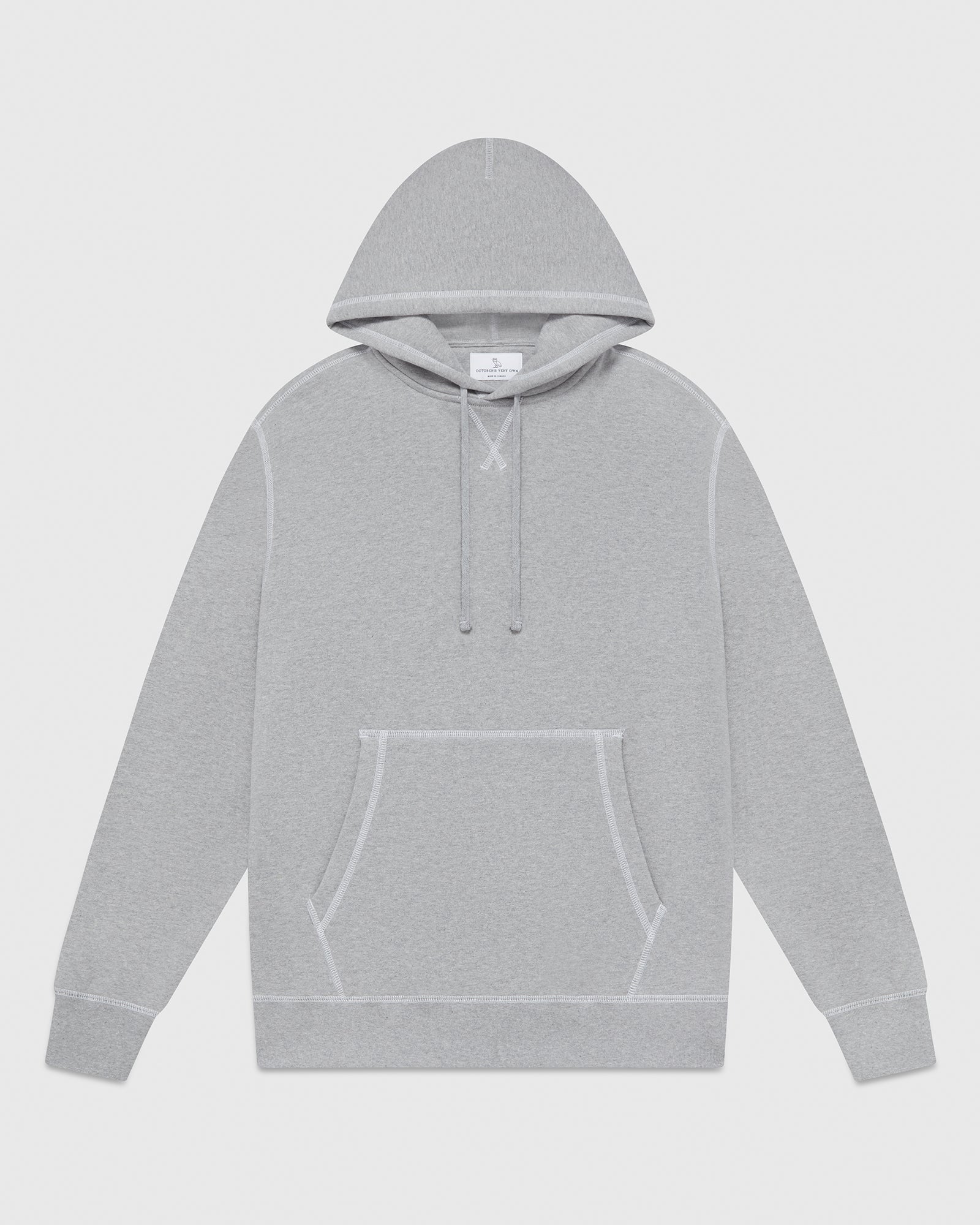 Contrast Stitch Hoodie - Heather Grey