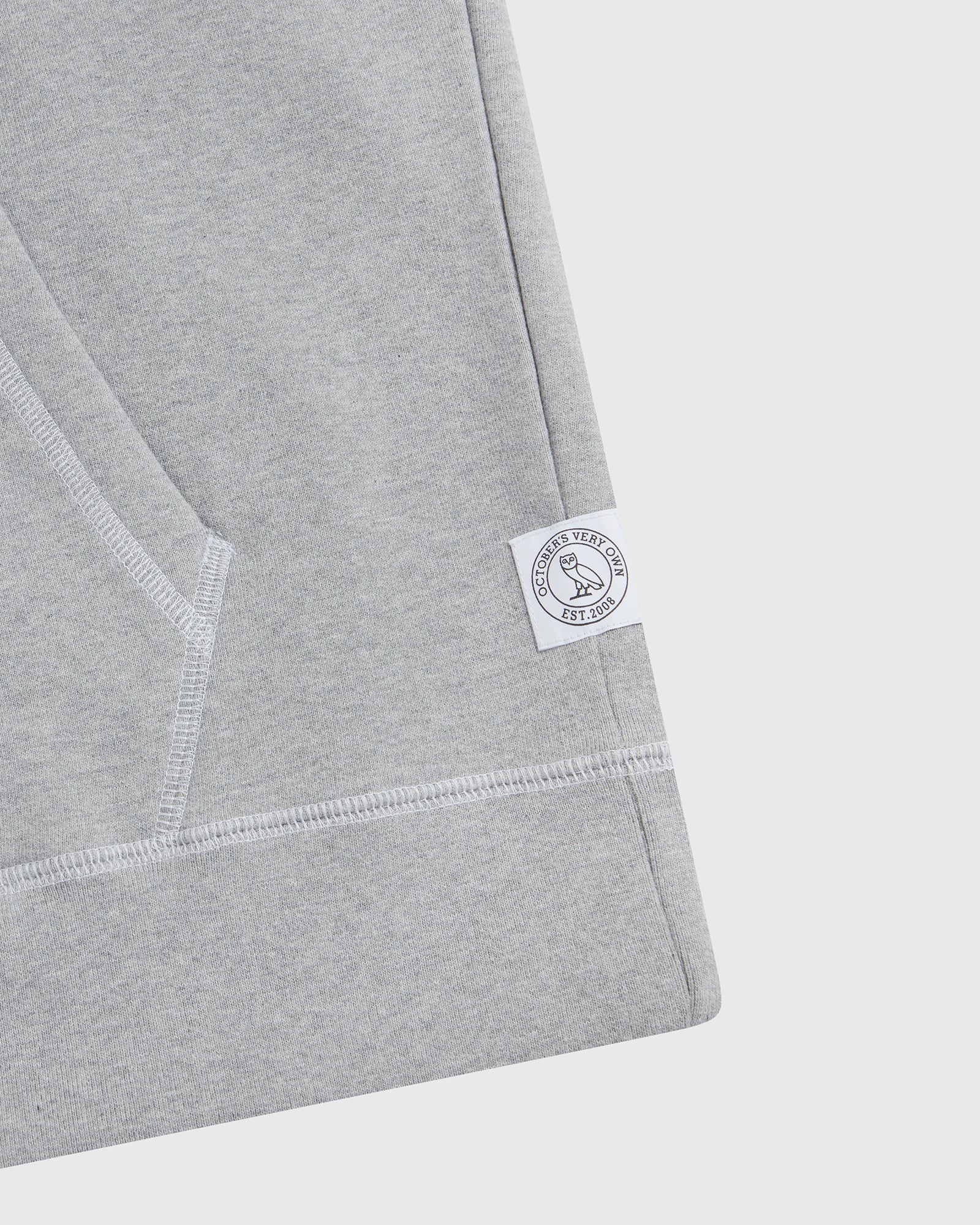 Contrast Stitch Hoodie - Heather Grey