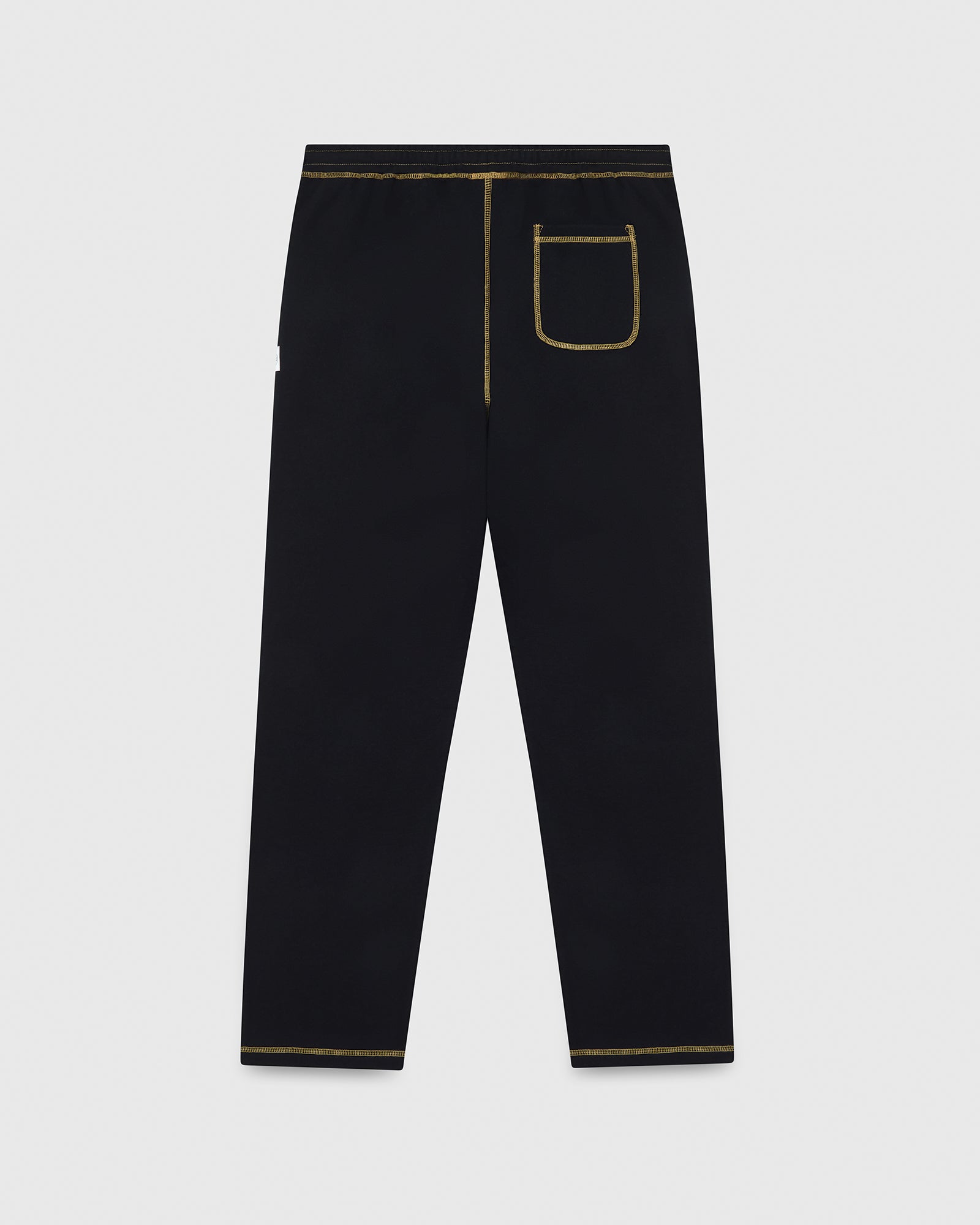 Contrast Stitch Open Hem Sweatpant - Black