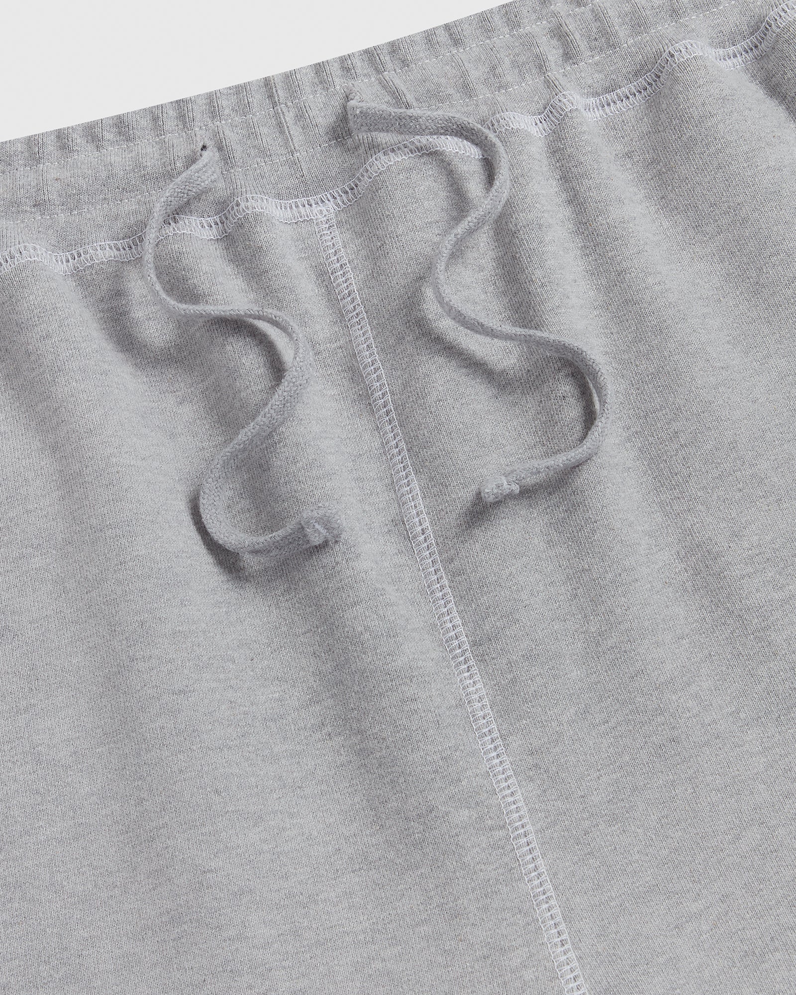 Contrast Stitch Open Hem Sweatpant - Heather Grey