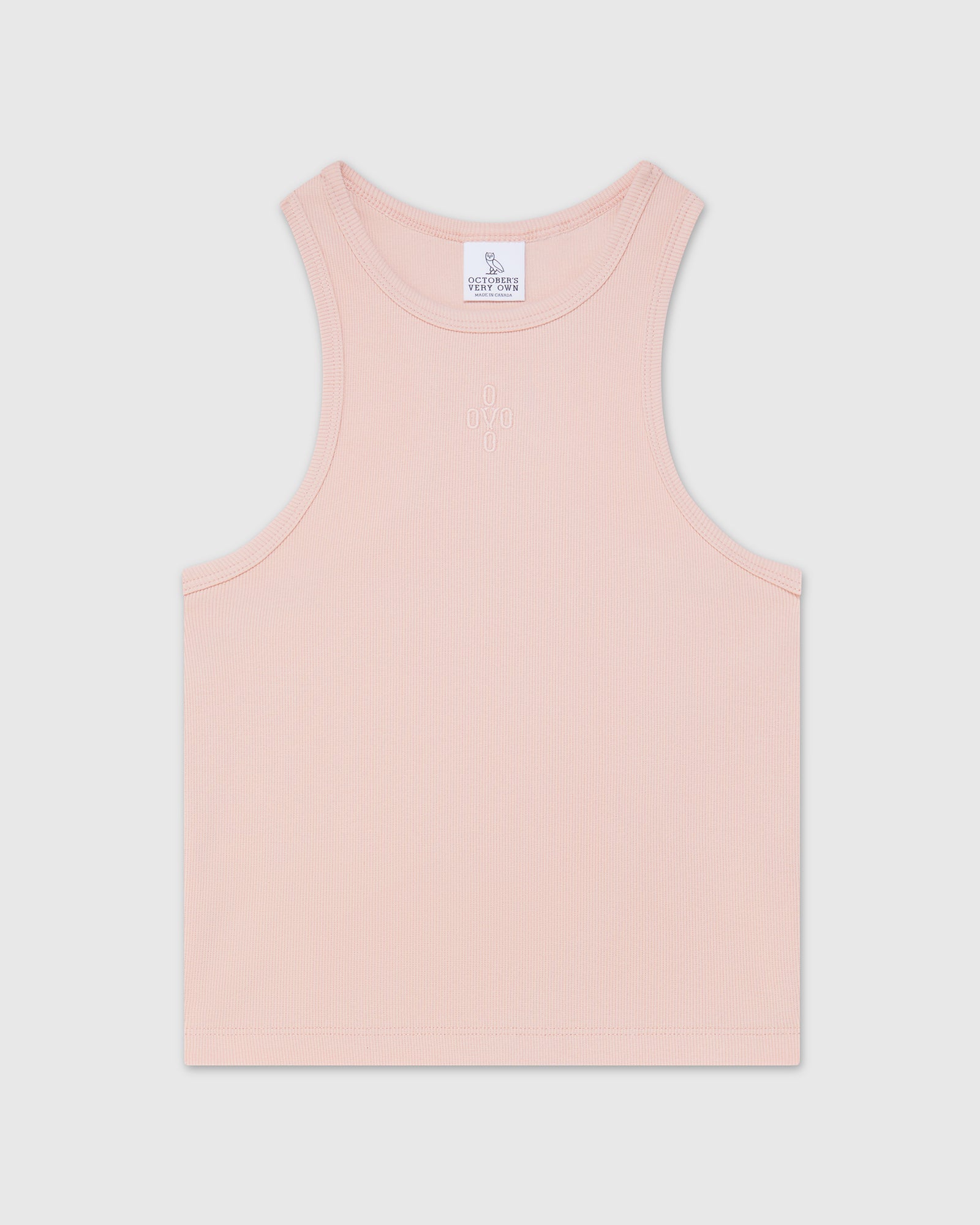 Pom Pom Cropped Tank Top - Peach Smoke