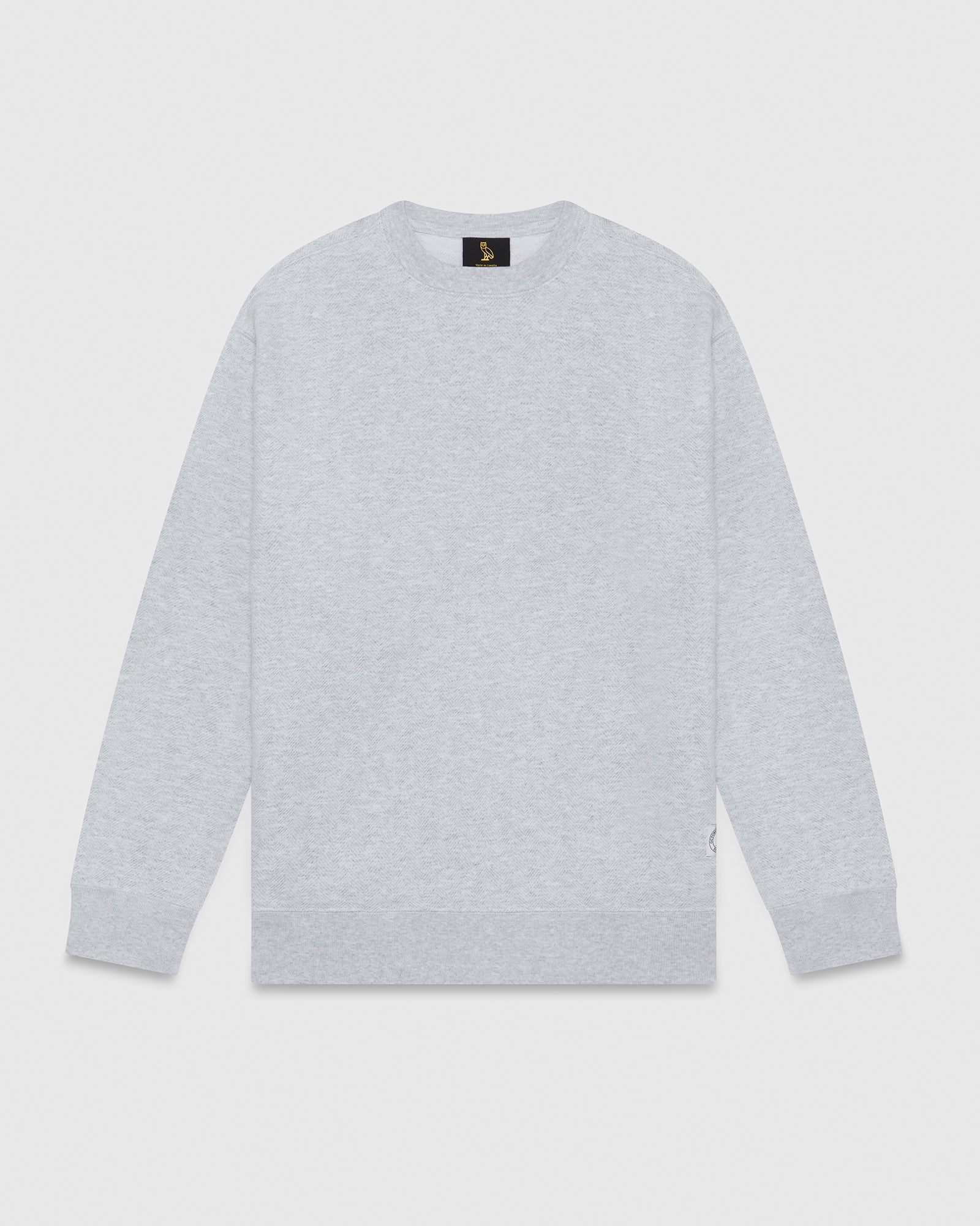 Herringbone Crewneck - Ash Heather Grey