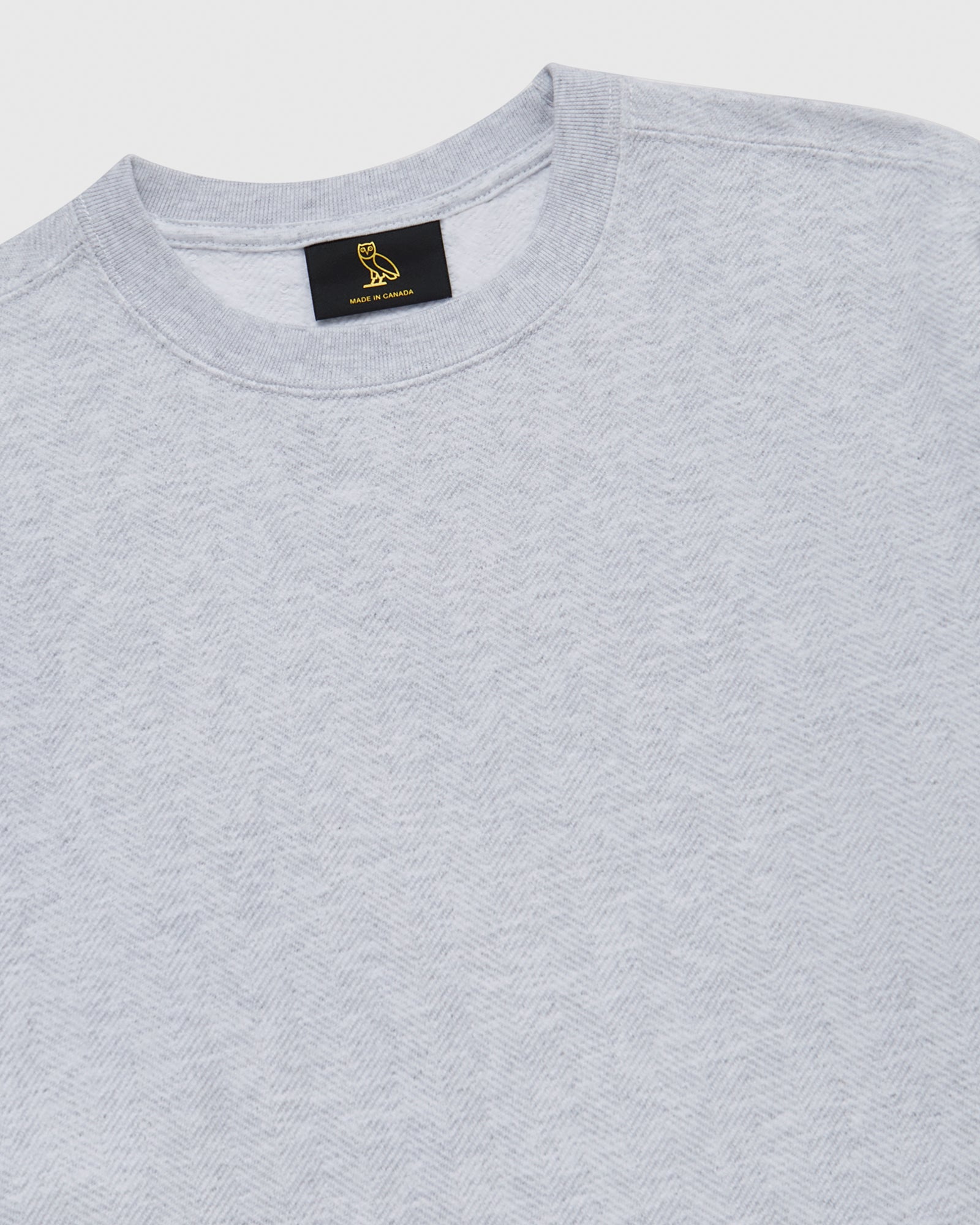 Herringbone Crewneck - Ash Heather Grey