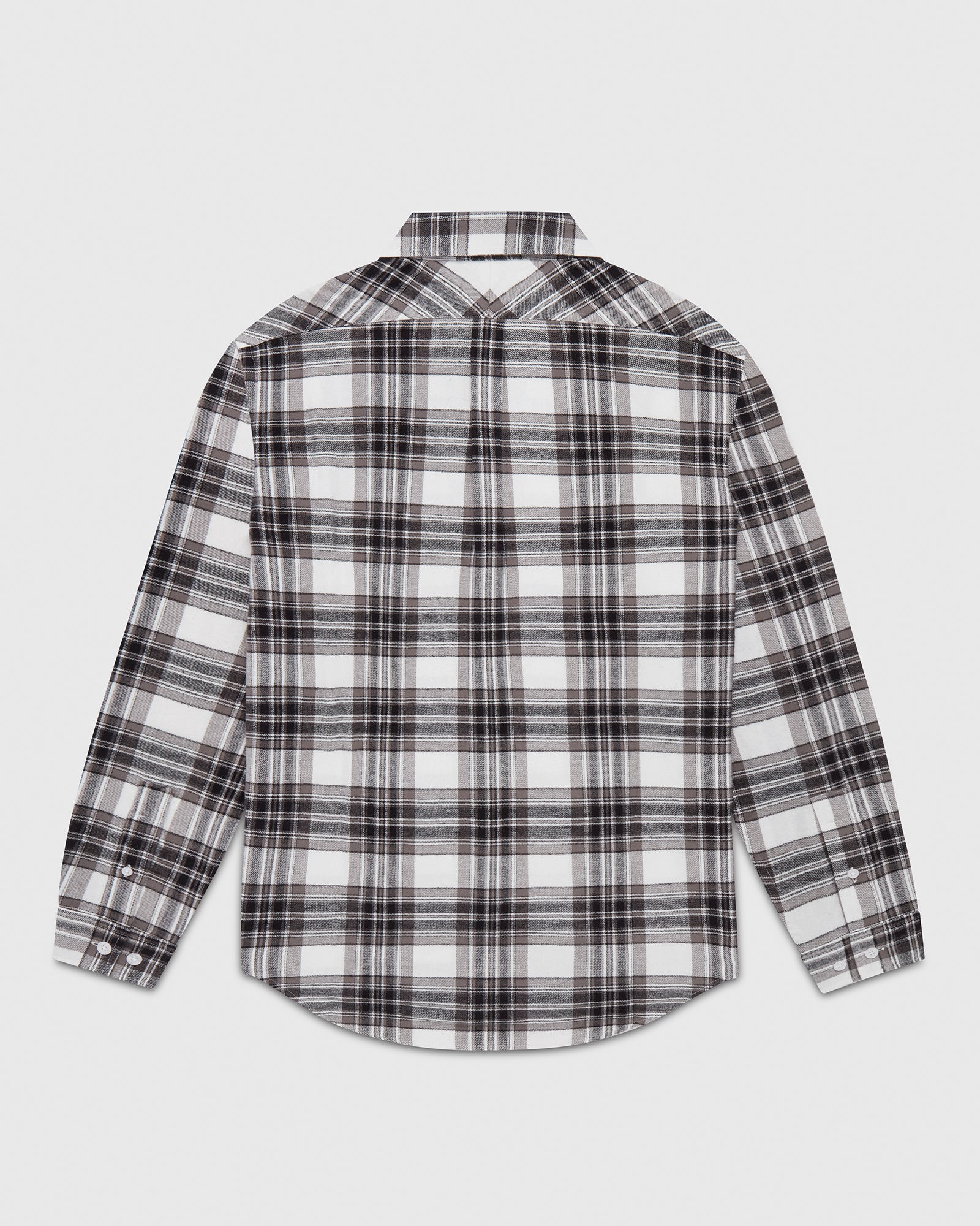 Lightweight Plaid Flannel Shirt - Grey - October's Very Own