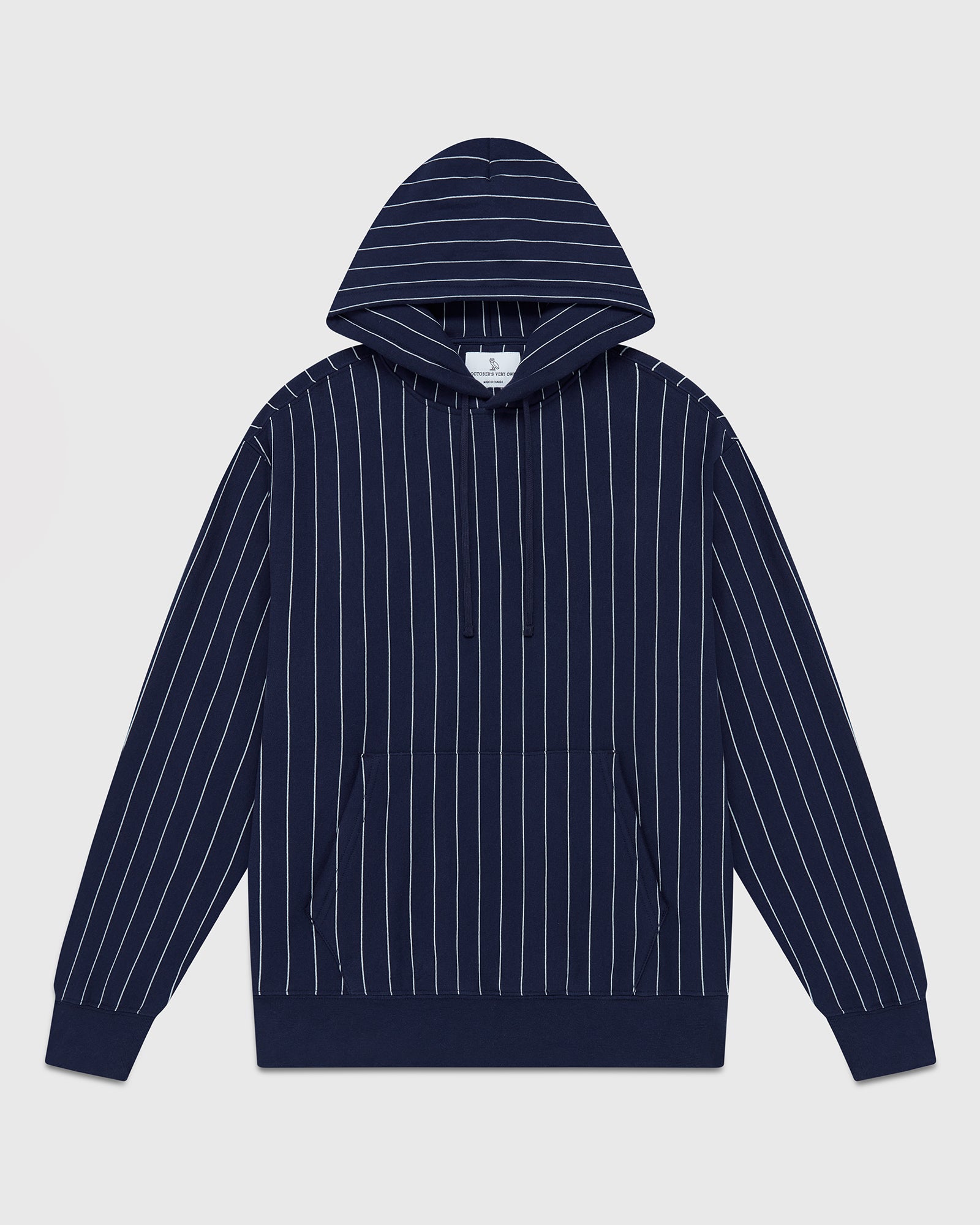 Pinstripe Hoodie - Navy/White