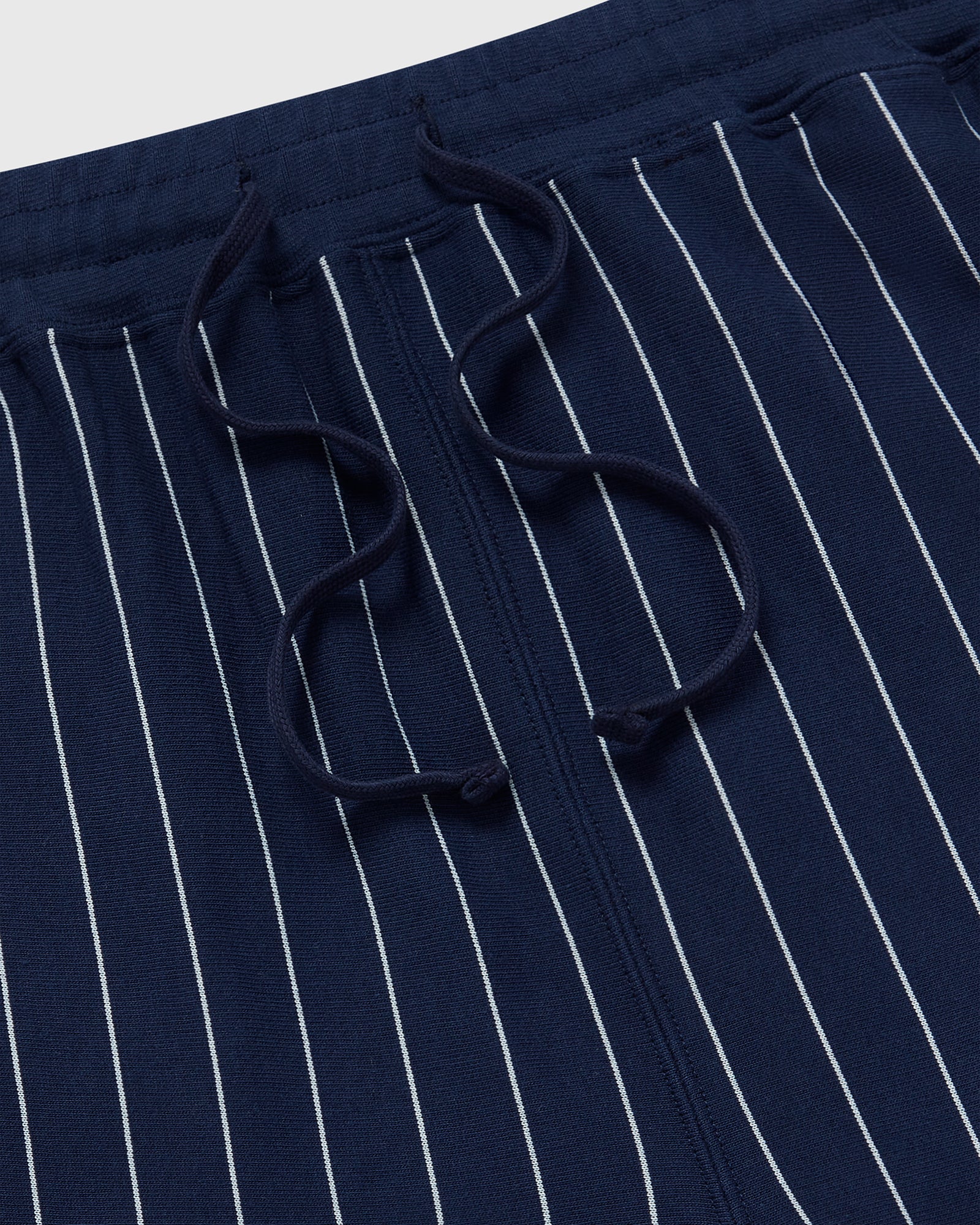 Pinstripe Open Hem Sweatpant - Navy/White