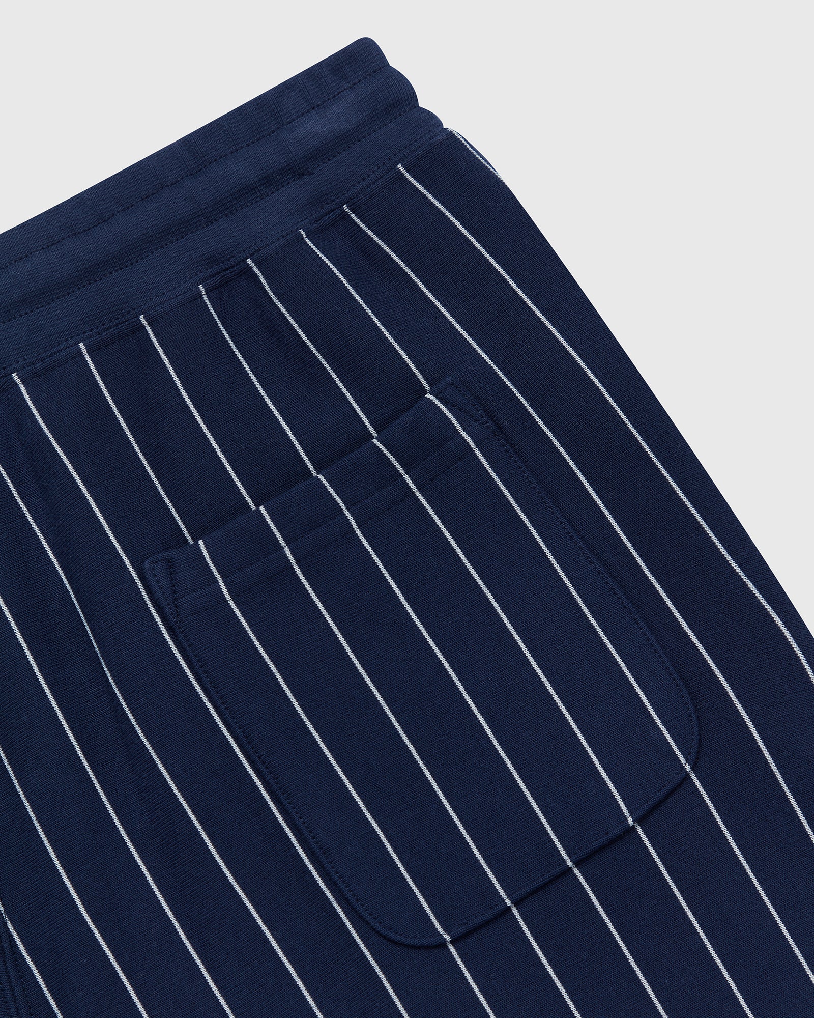 Pinstripe Open Hem Sweatpant - Navy/White