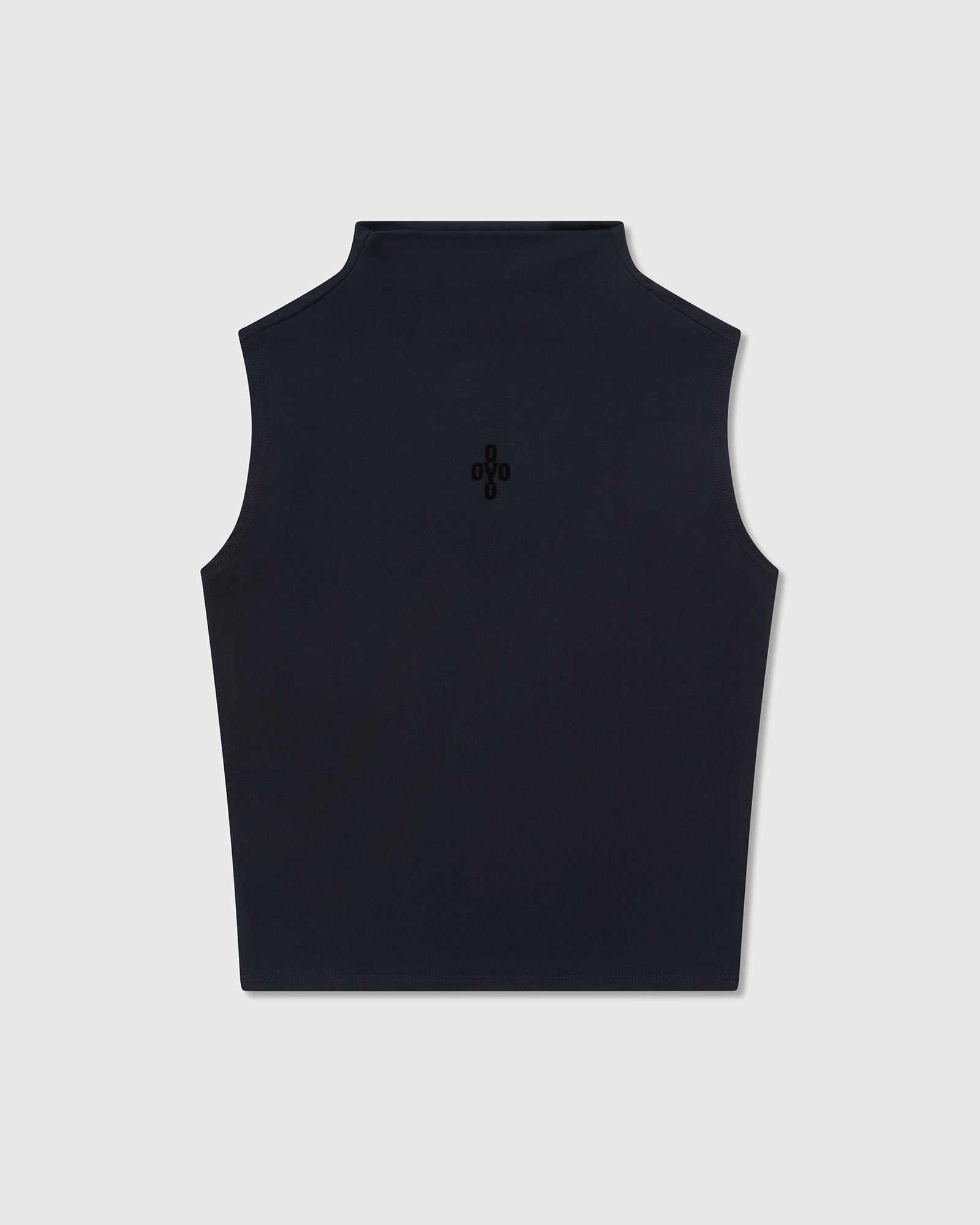 Mock Neck Tank Top - Black