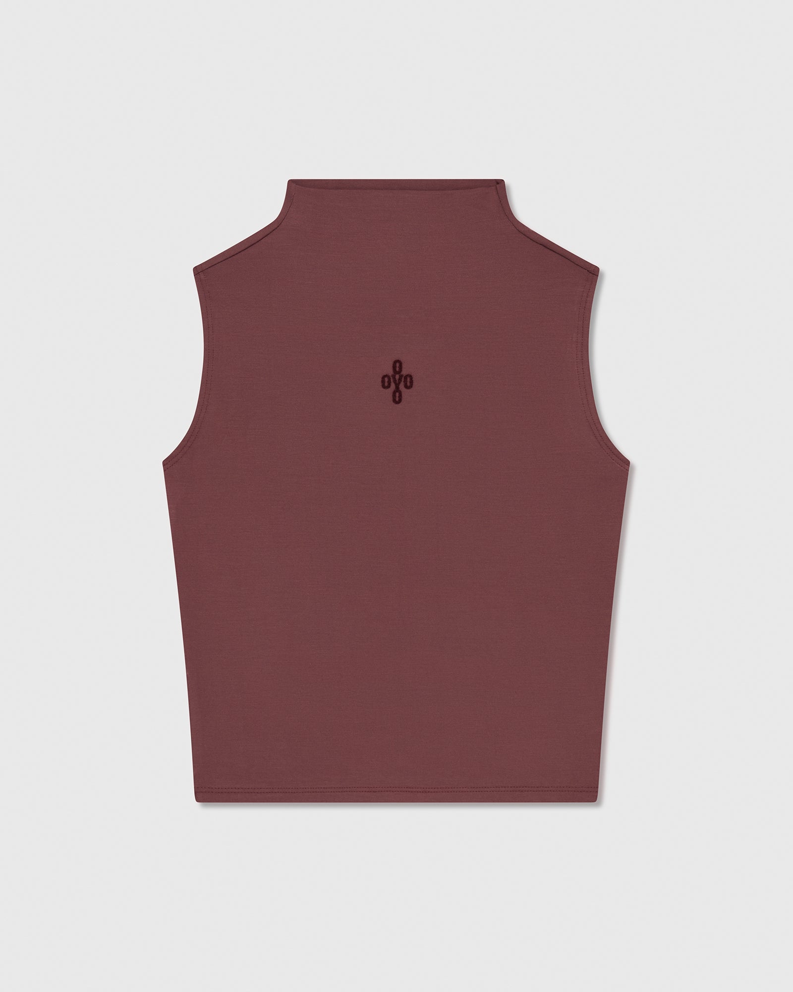 Mock Neck Tank Top - Wine