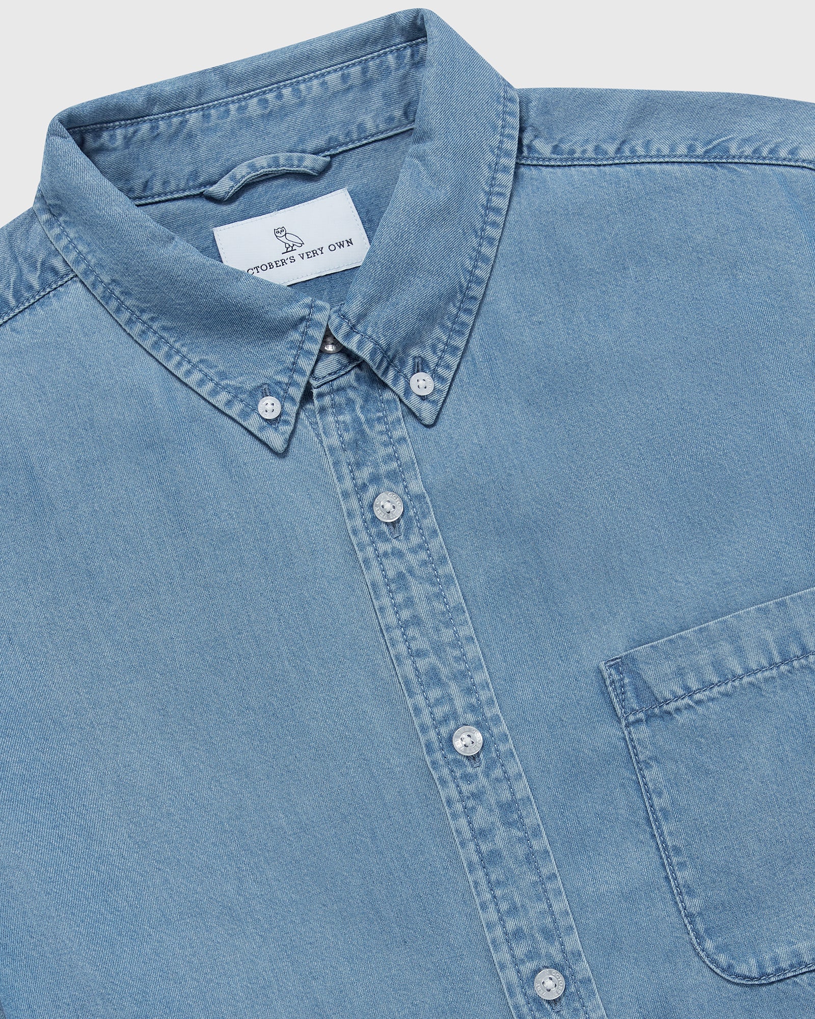 Denim Effect Shirt - Light Blue