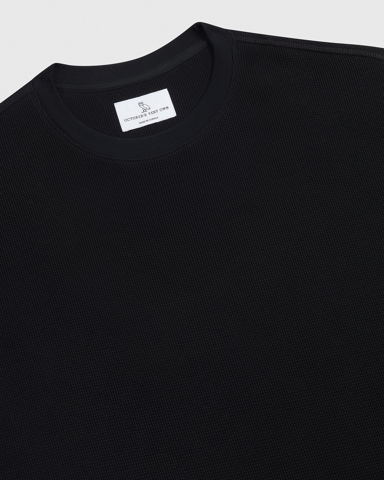 Longsleeve Waffle T-Shirt - Black