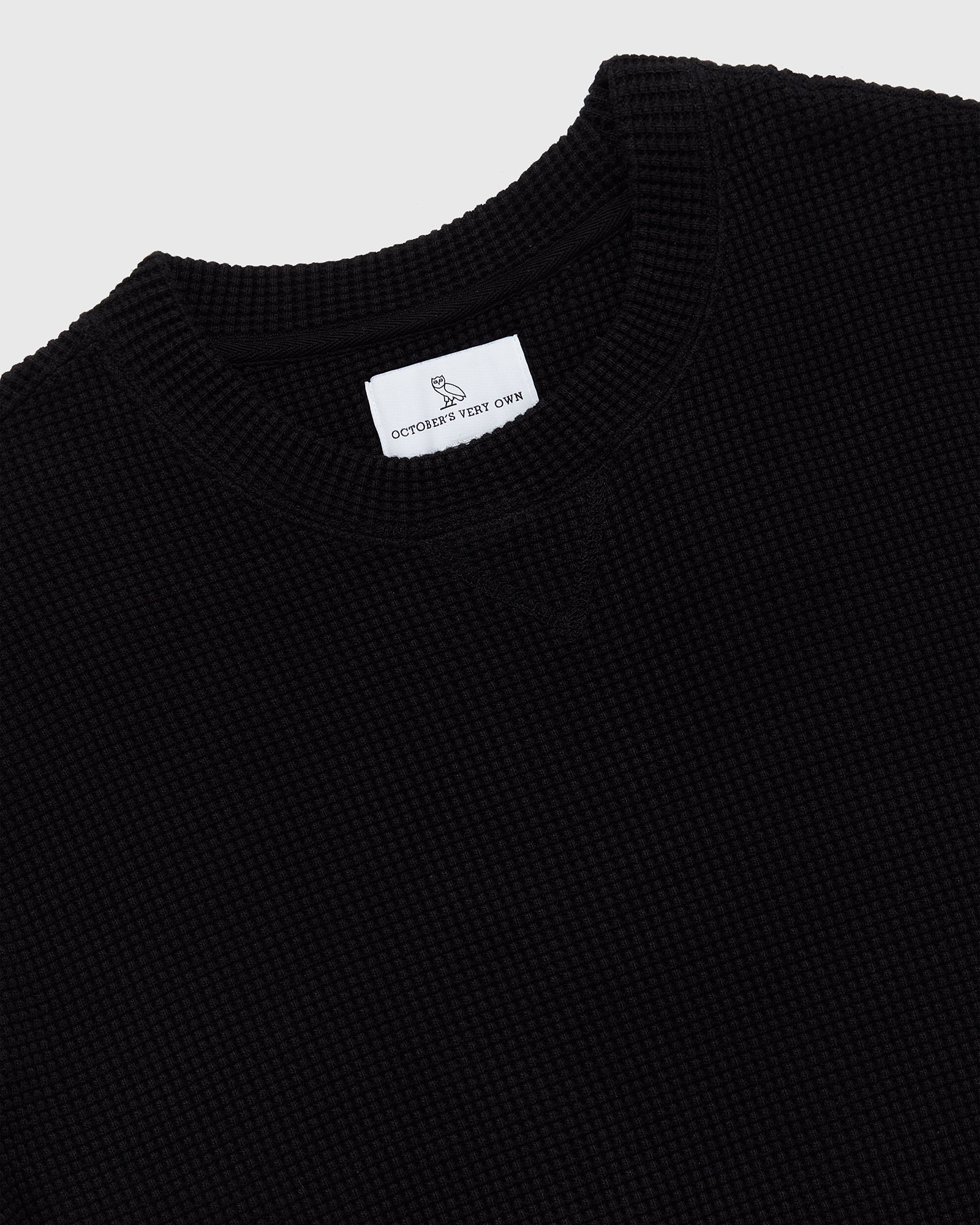 Waffle Longsleeve T-Shirt - Black