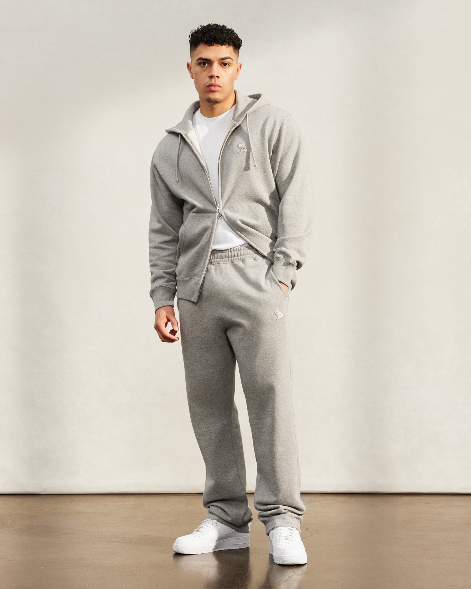 Classic Open Hem Sweatpant - Heather Grey