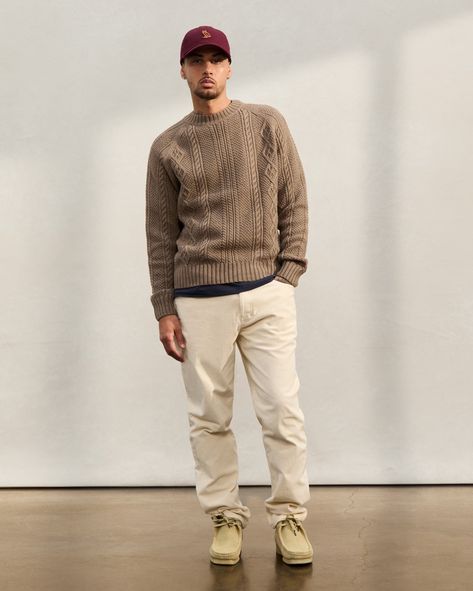 Cable Knit Sweater - Taupe