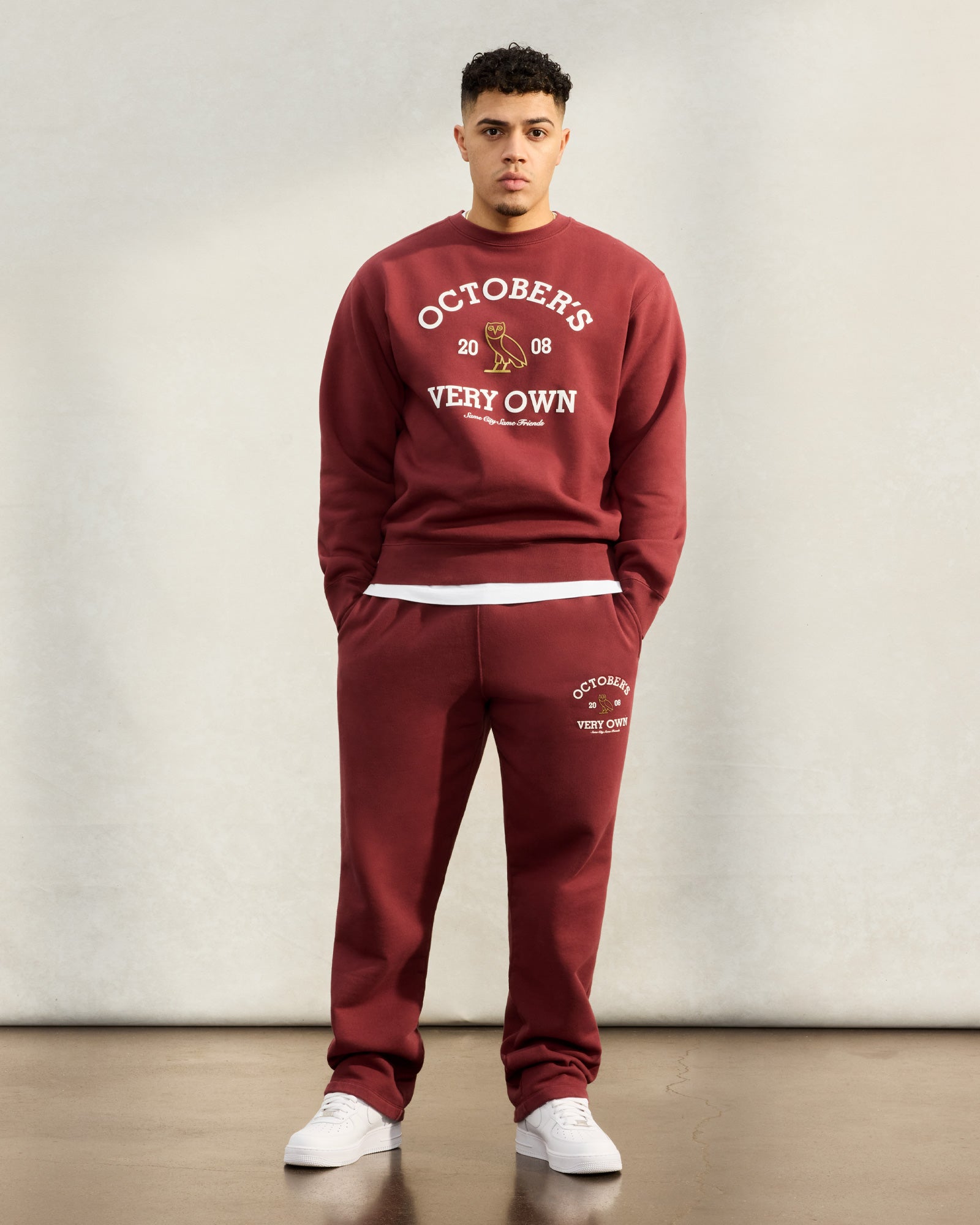 Collegiate Crewneck - Burgundy