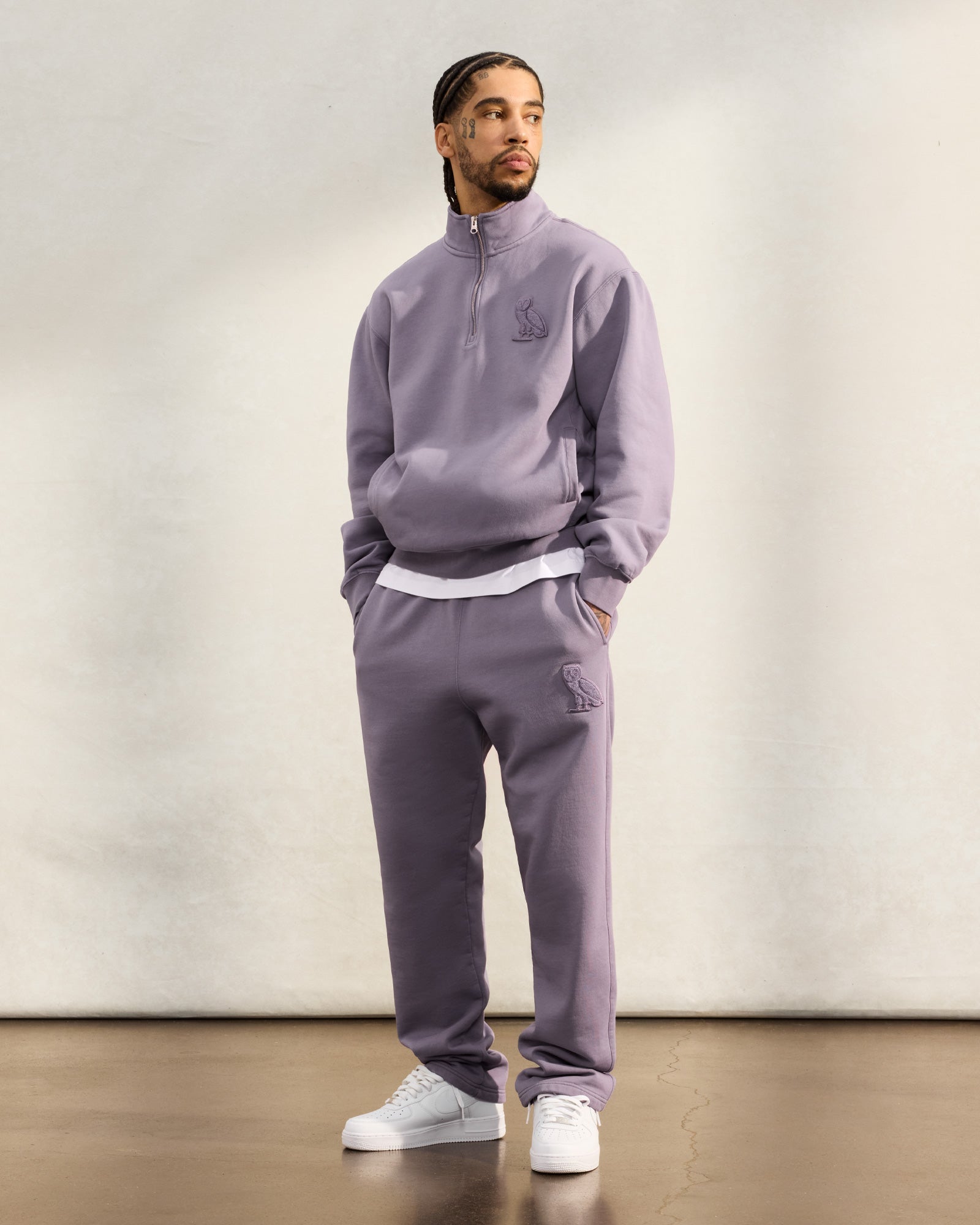 Mini OG Quarter Zip Mockneck Sweatshirt - Purple