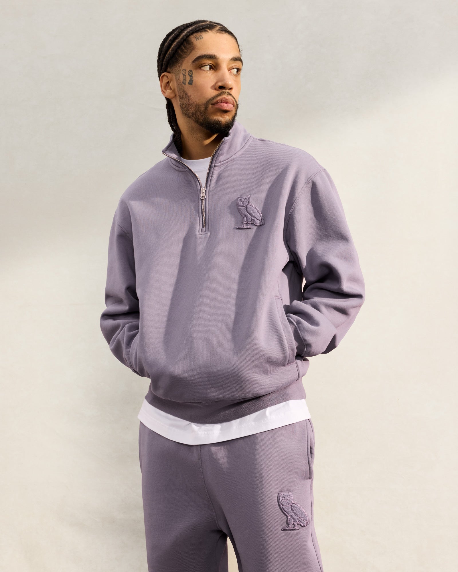 Mini OG Quarter Zip Mockneck Sweatshirt - Purple