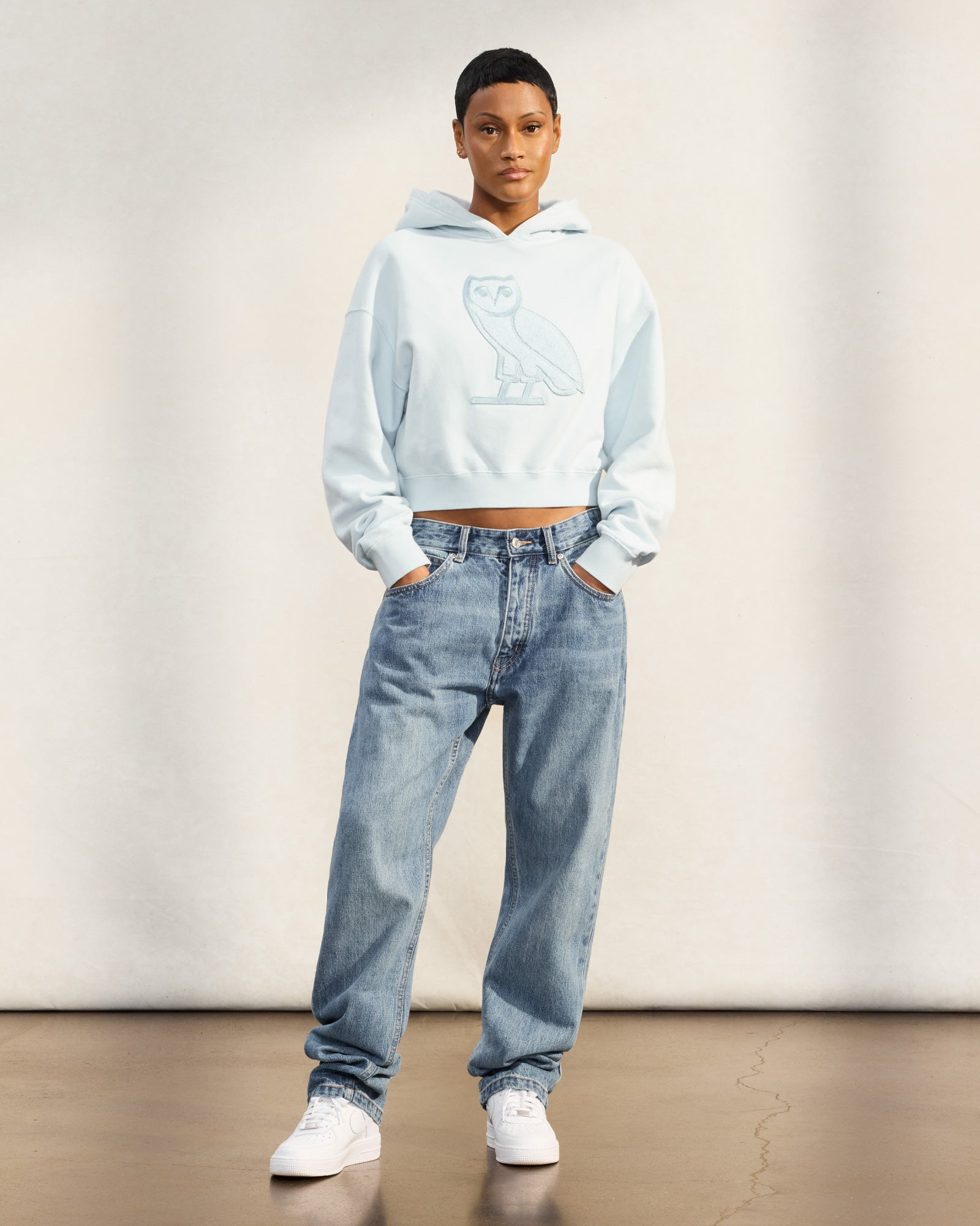 Cropped OG Hoodie - Light Blue