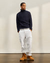 Cable Knit Turtleneck Sweater - Navy