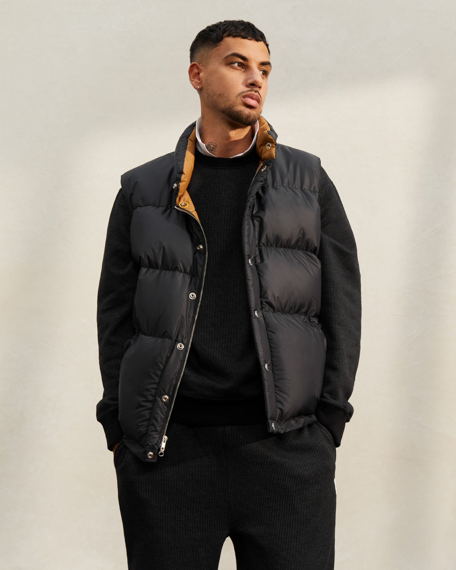 Crescent Down Works Italian Vest - Black