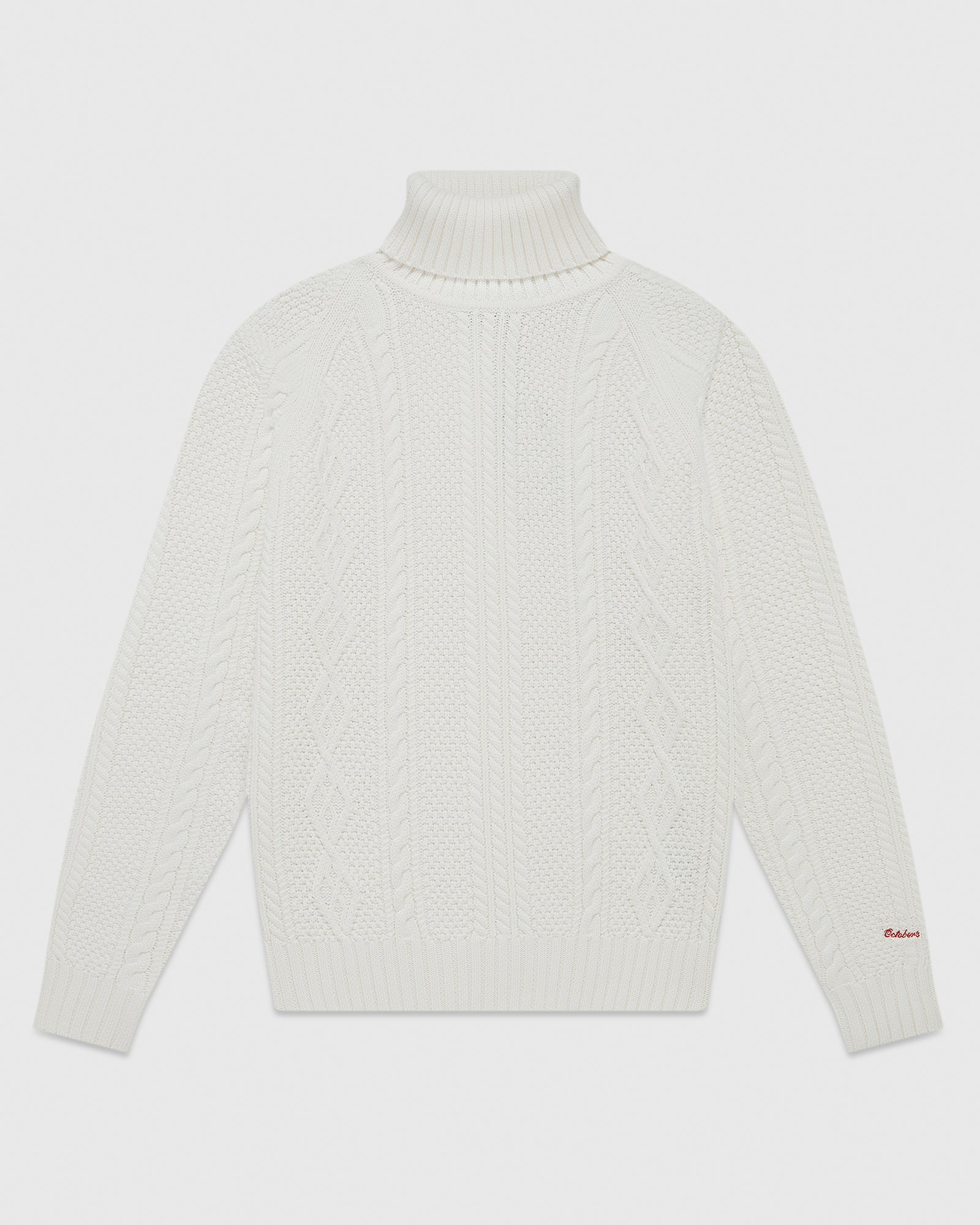 Cable Knit Turtleneck Sweater - Off White