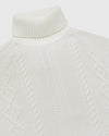 Cable Knit Turtleneck Sweater - Off White