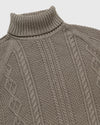 Cable Knit Turtleneck Sweater - Taupe