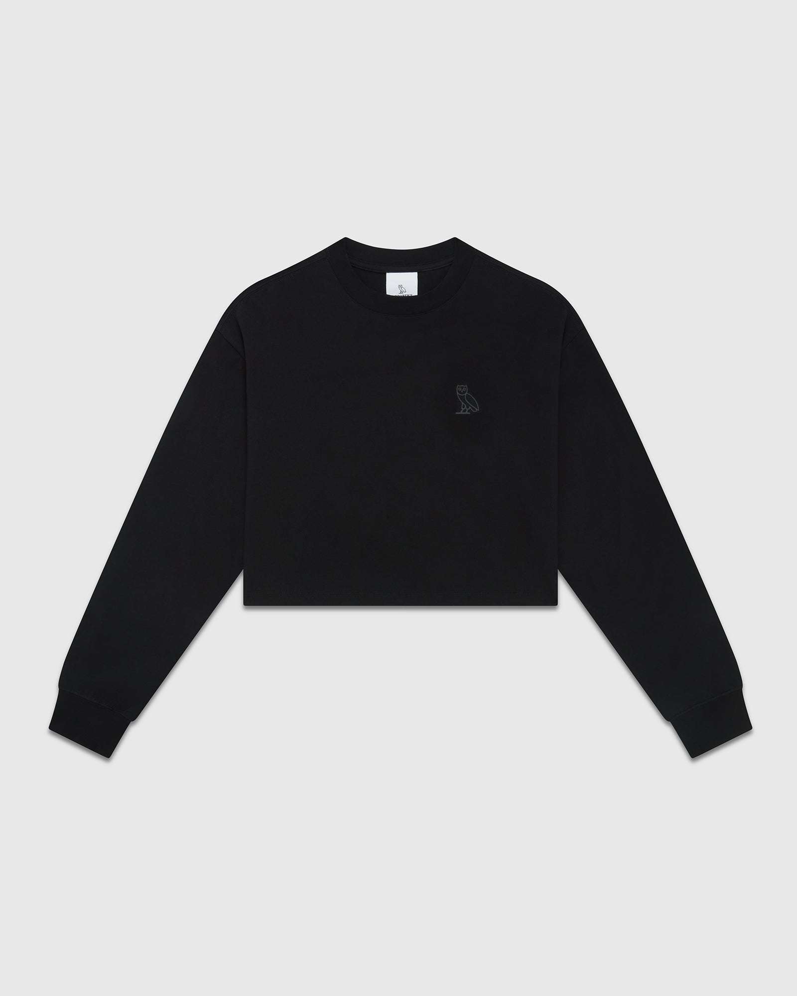 Cropped Longsleeve T-Shirt - Black