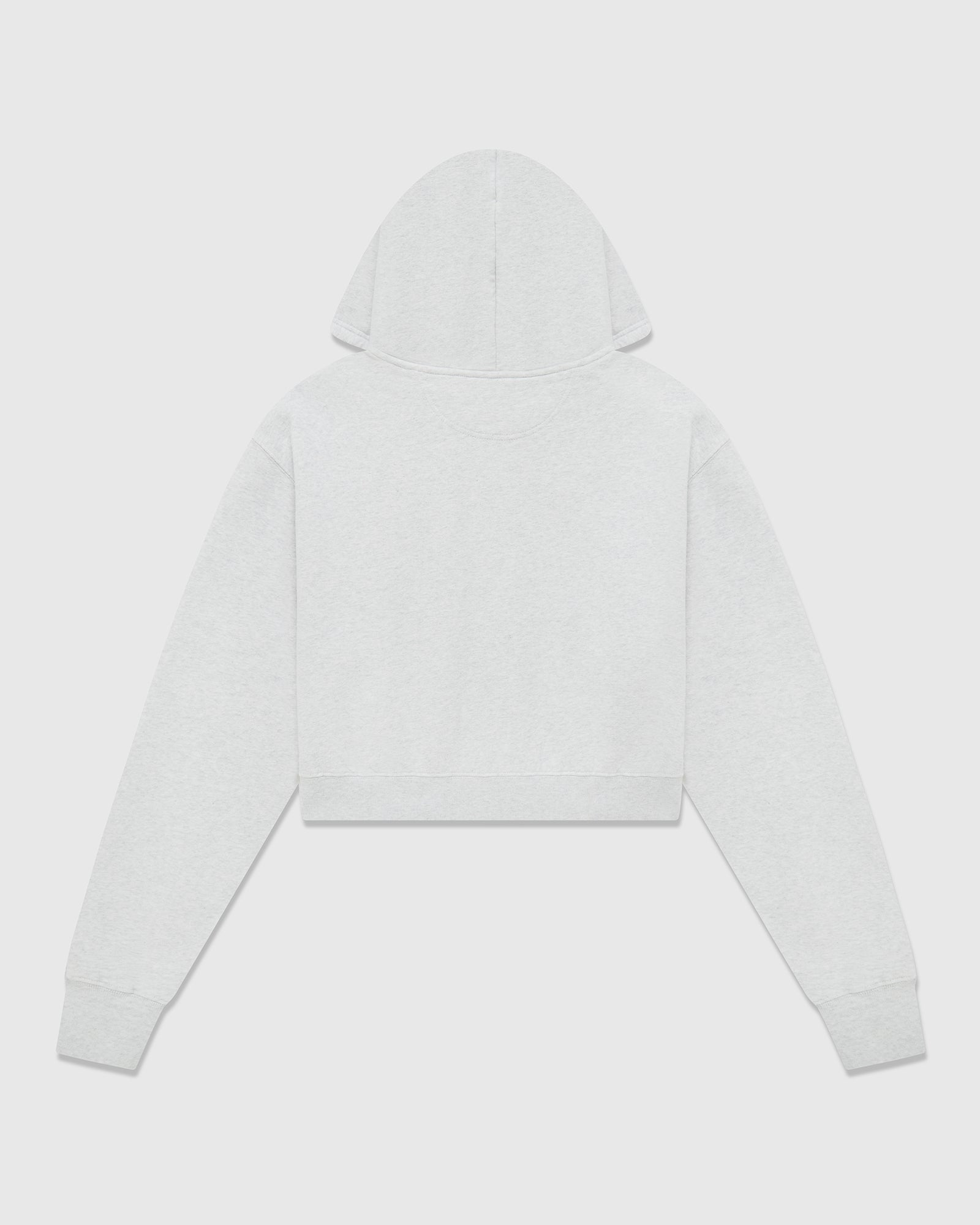 Cropped Full Zip Hoodie - Ash Heather Grey